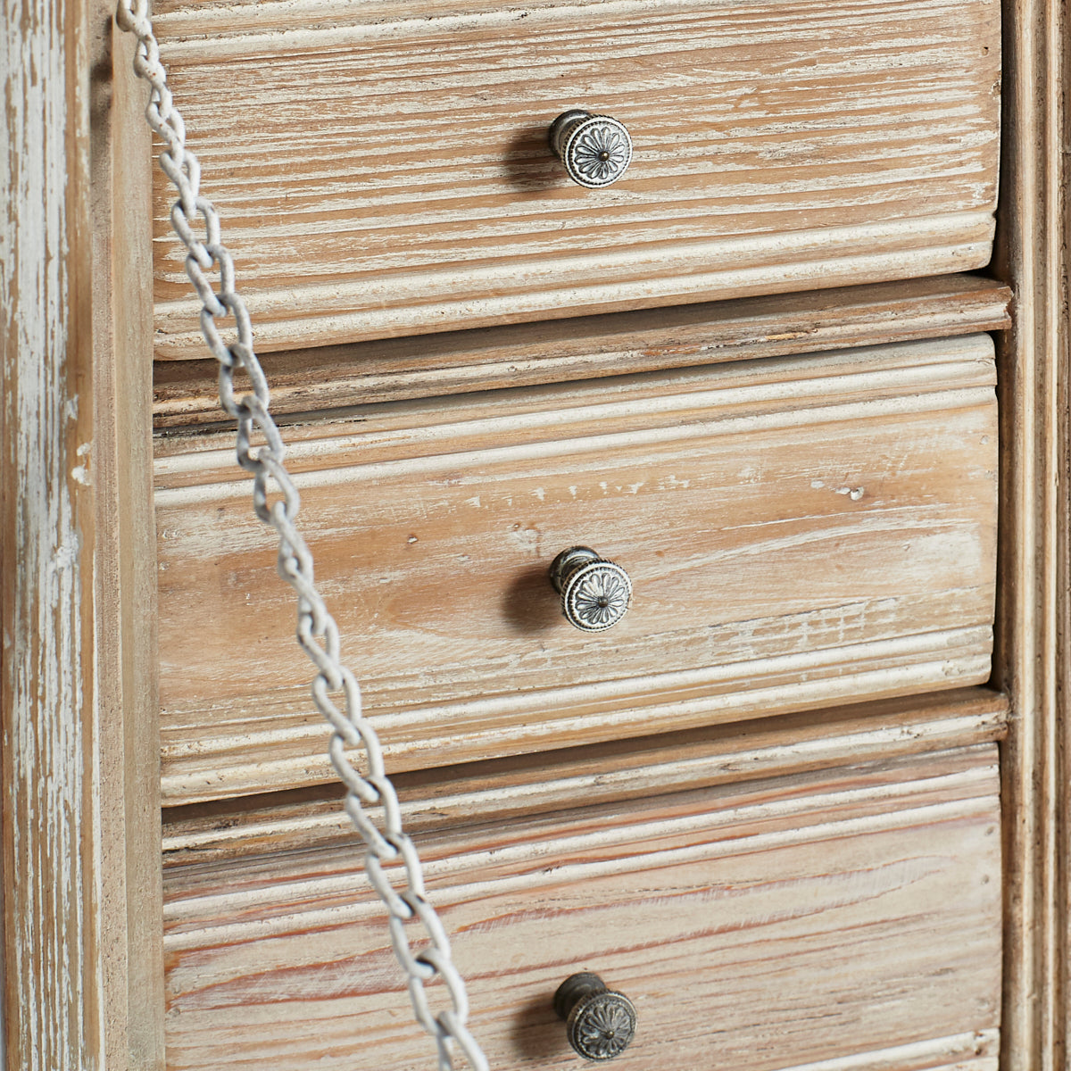 Close-up view of Swedish Secretary Chest drawers