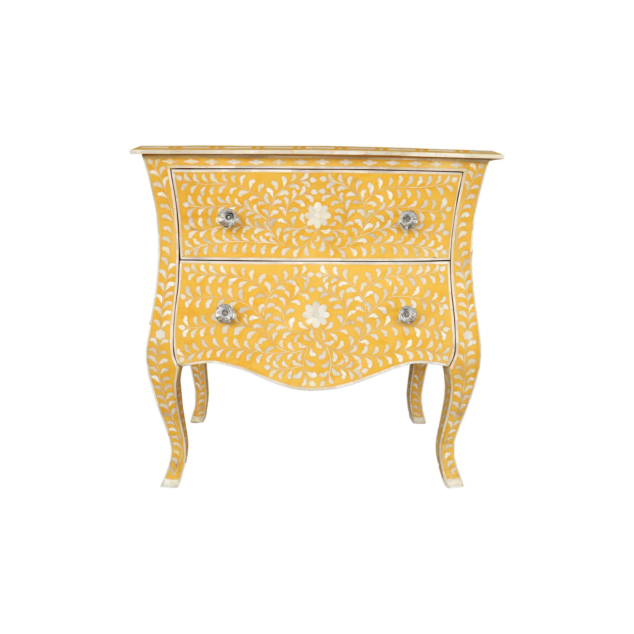 Riad Inlay Nightstand in Gold