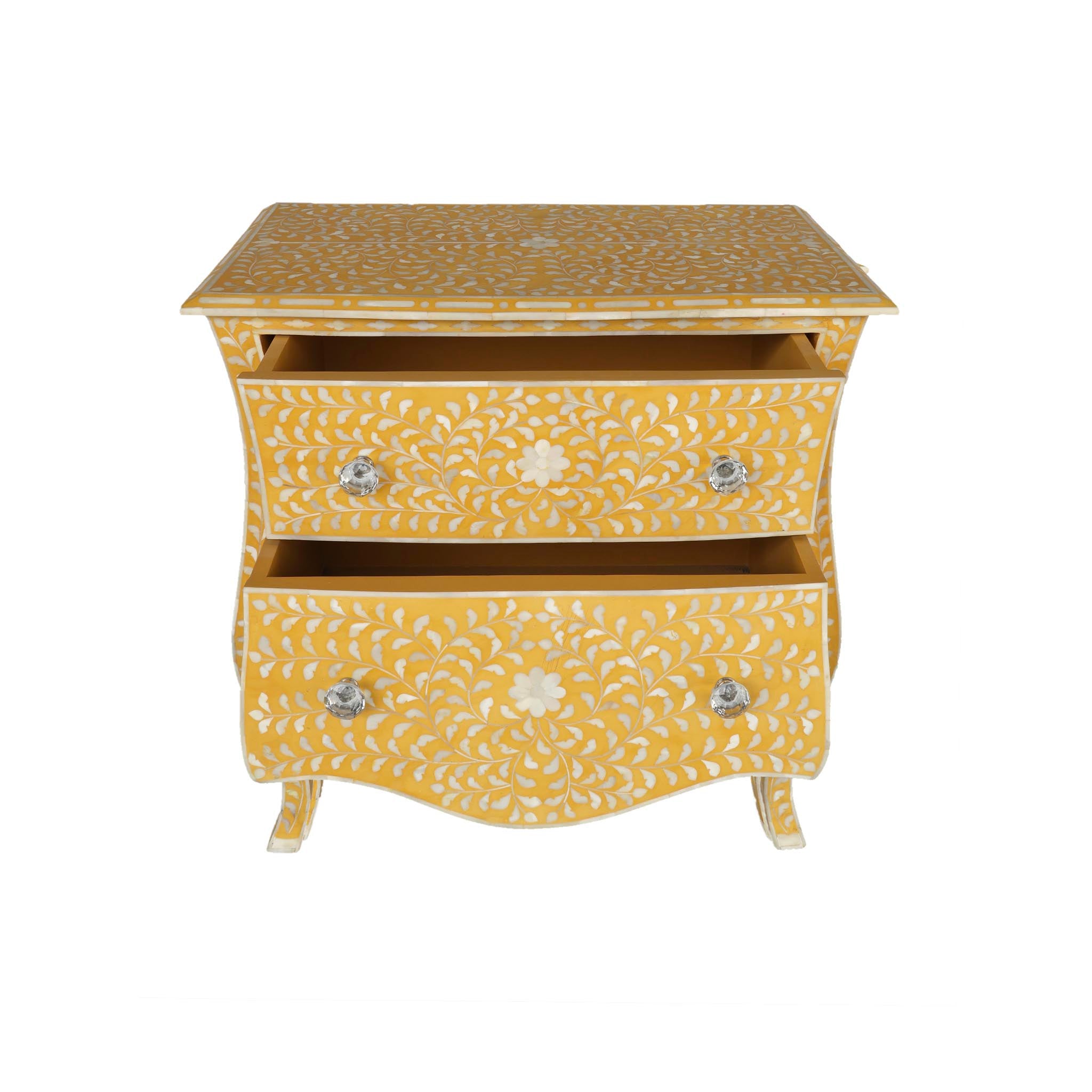 Riad Inlay Nightstand in Gold