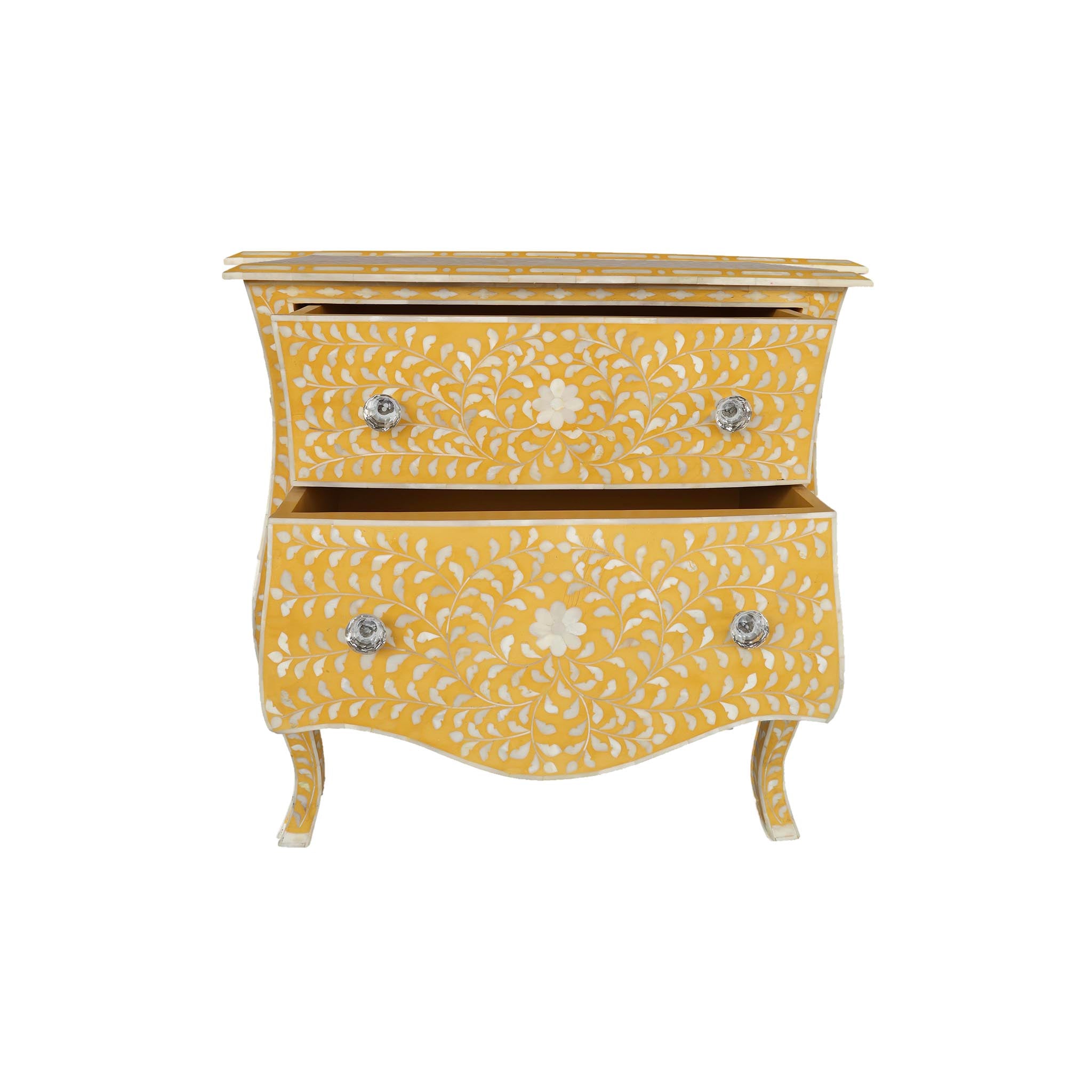 Riad Inlay Nightstand in Gold