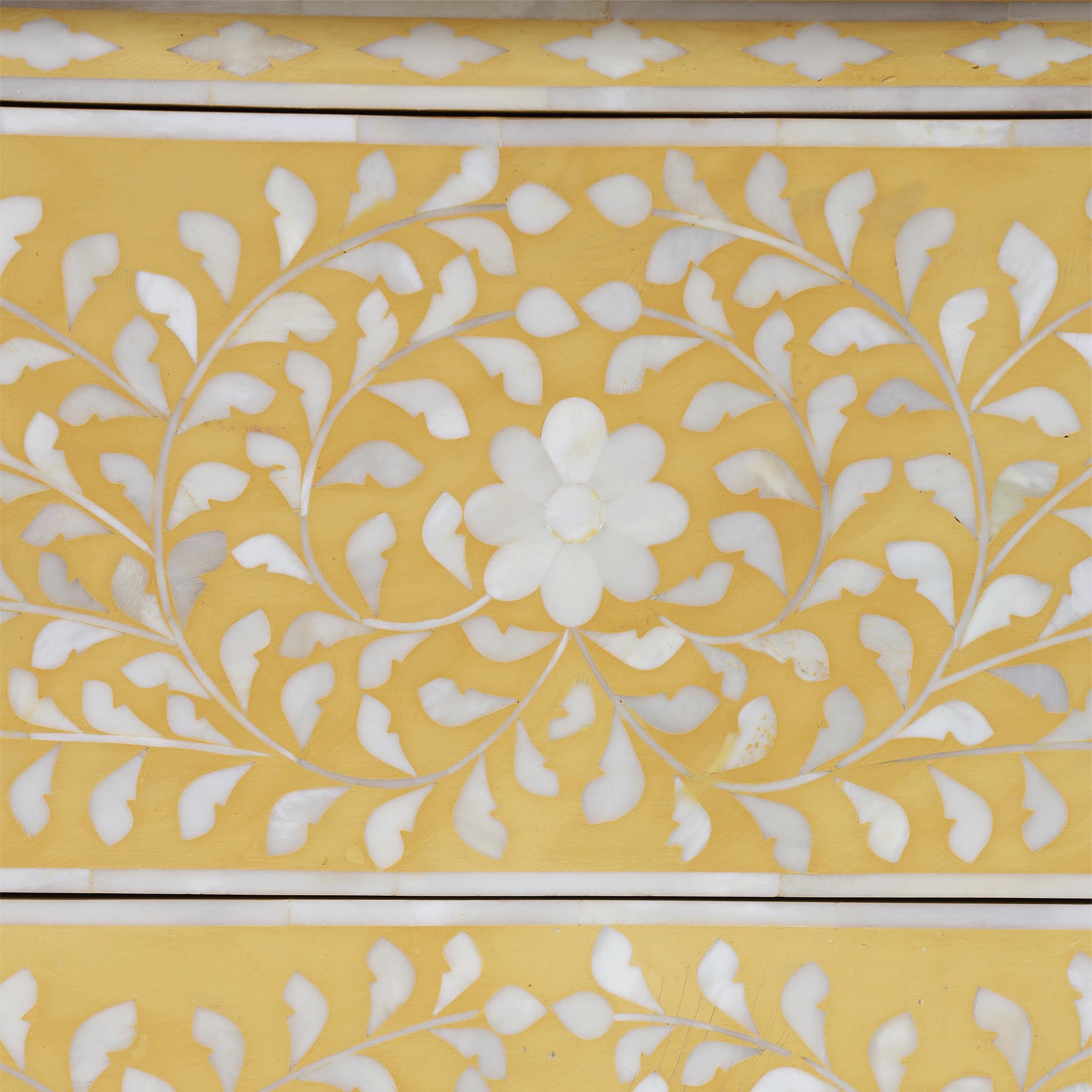 Riad Inlay Nightstand in Gold