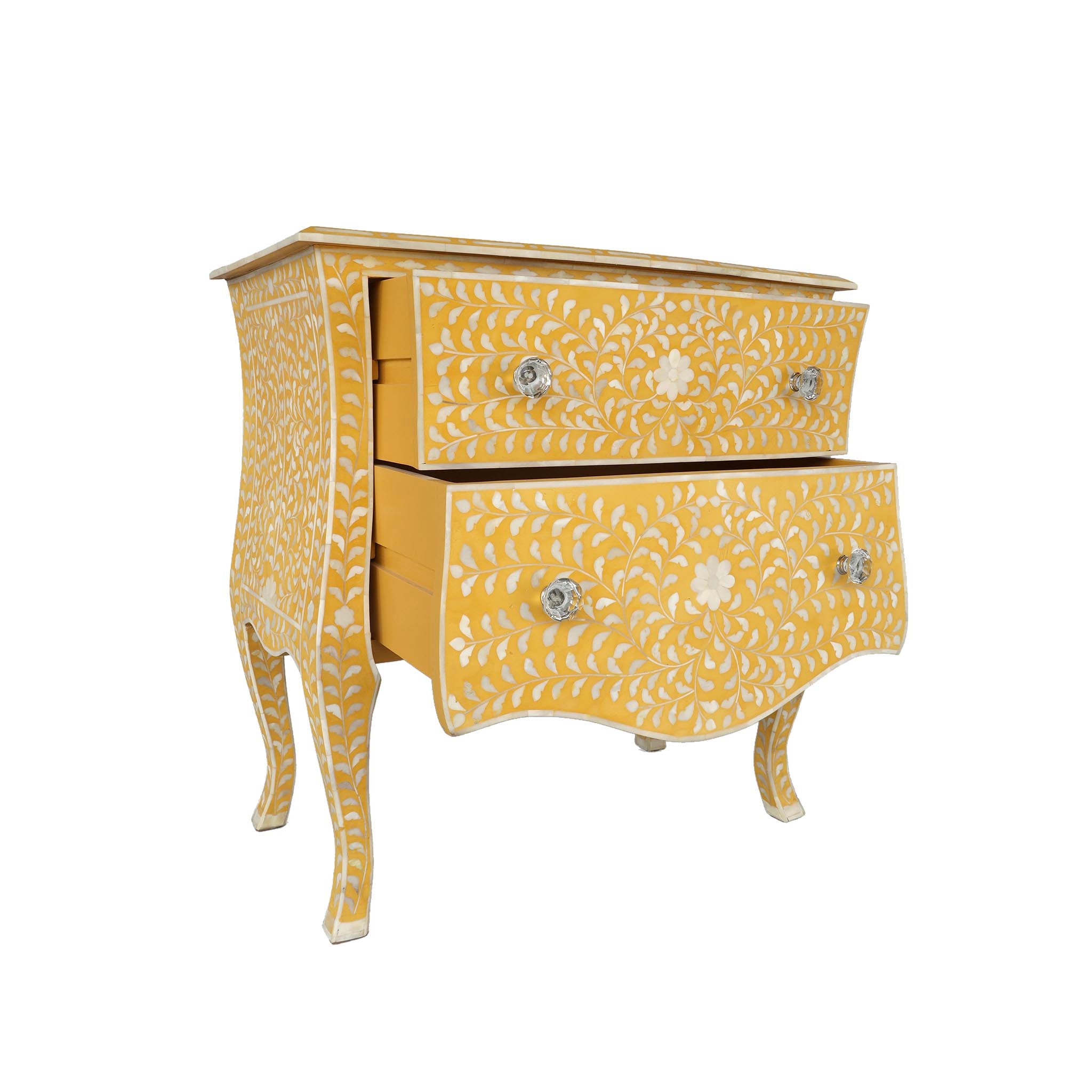 Riad Inlay Nightstand in Gold