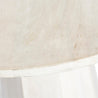 Close-up view of Whitewashed Pedestal Side Table tabletop