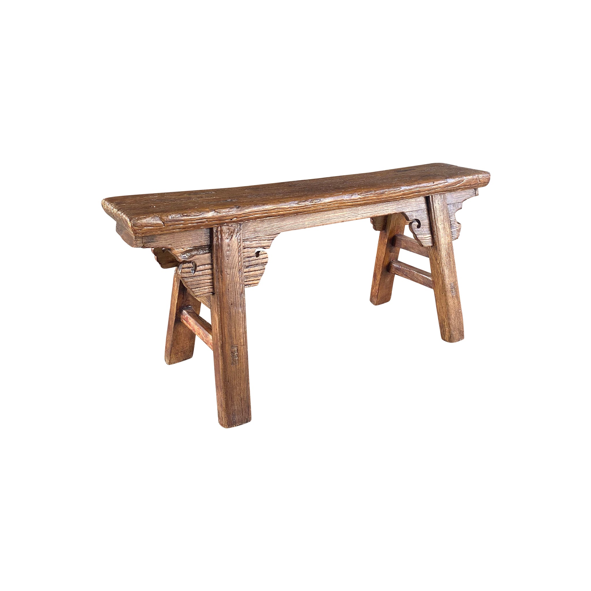 Vintage Chinese Wood Bench | Handcrafted Vintage Bench – Wisteria