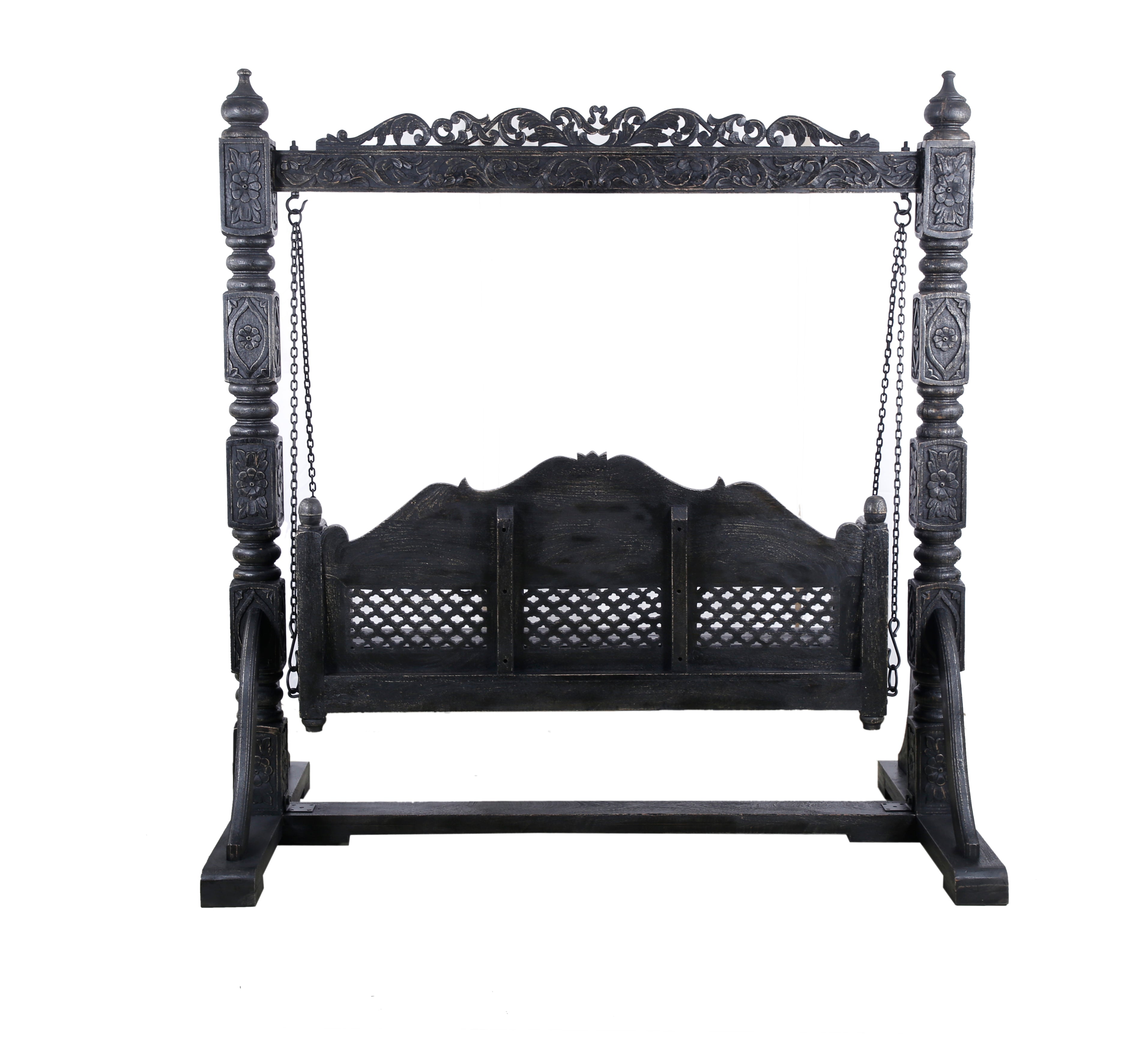 Jali Carved Wood Swing