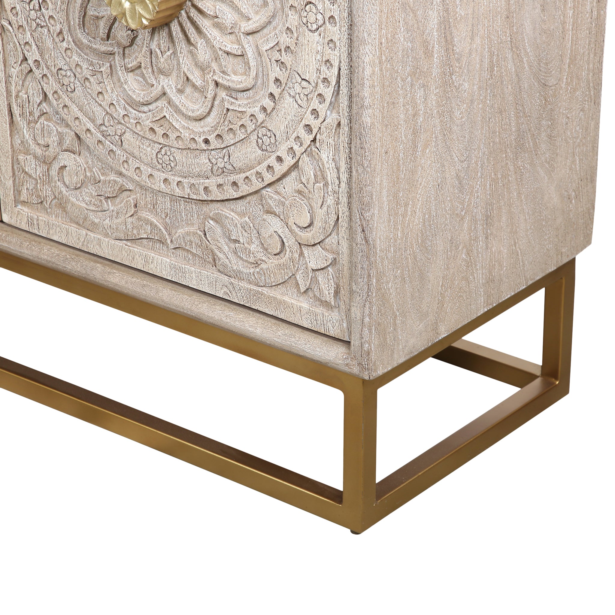 Nayla Carved Wood Sideboard