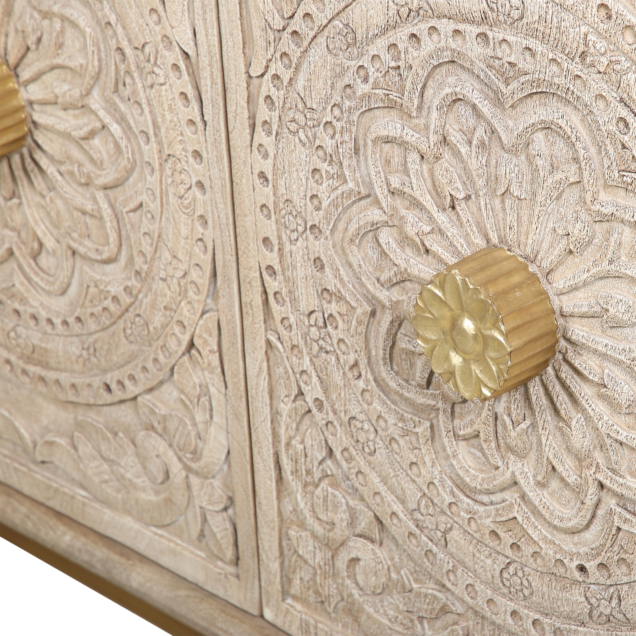 Nayla Carved Wood Sideboard