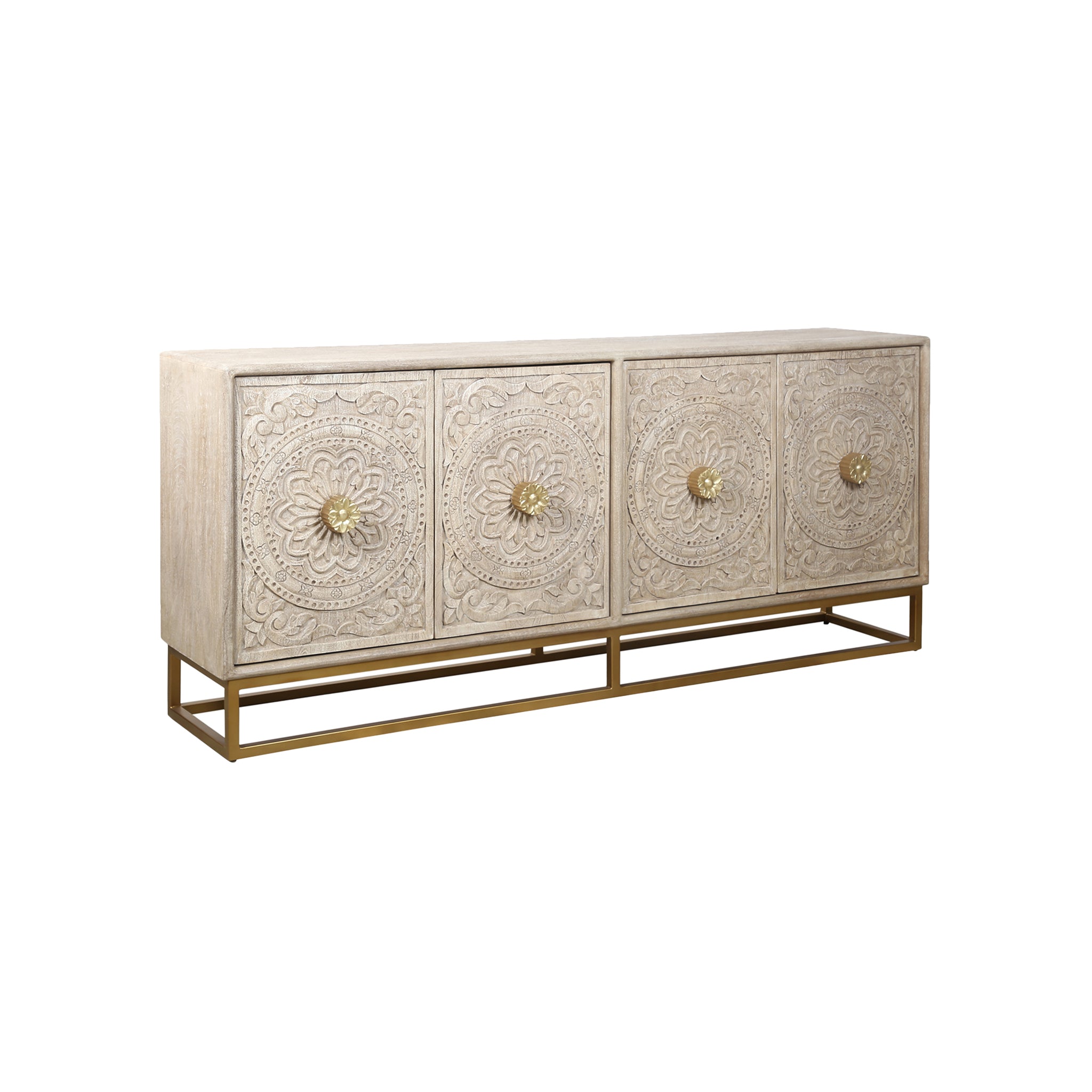 Nayla Carved Wood Sideboard