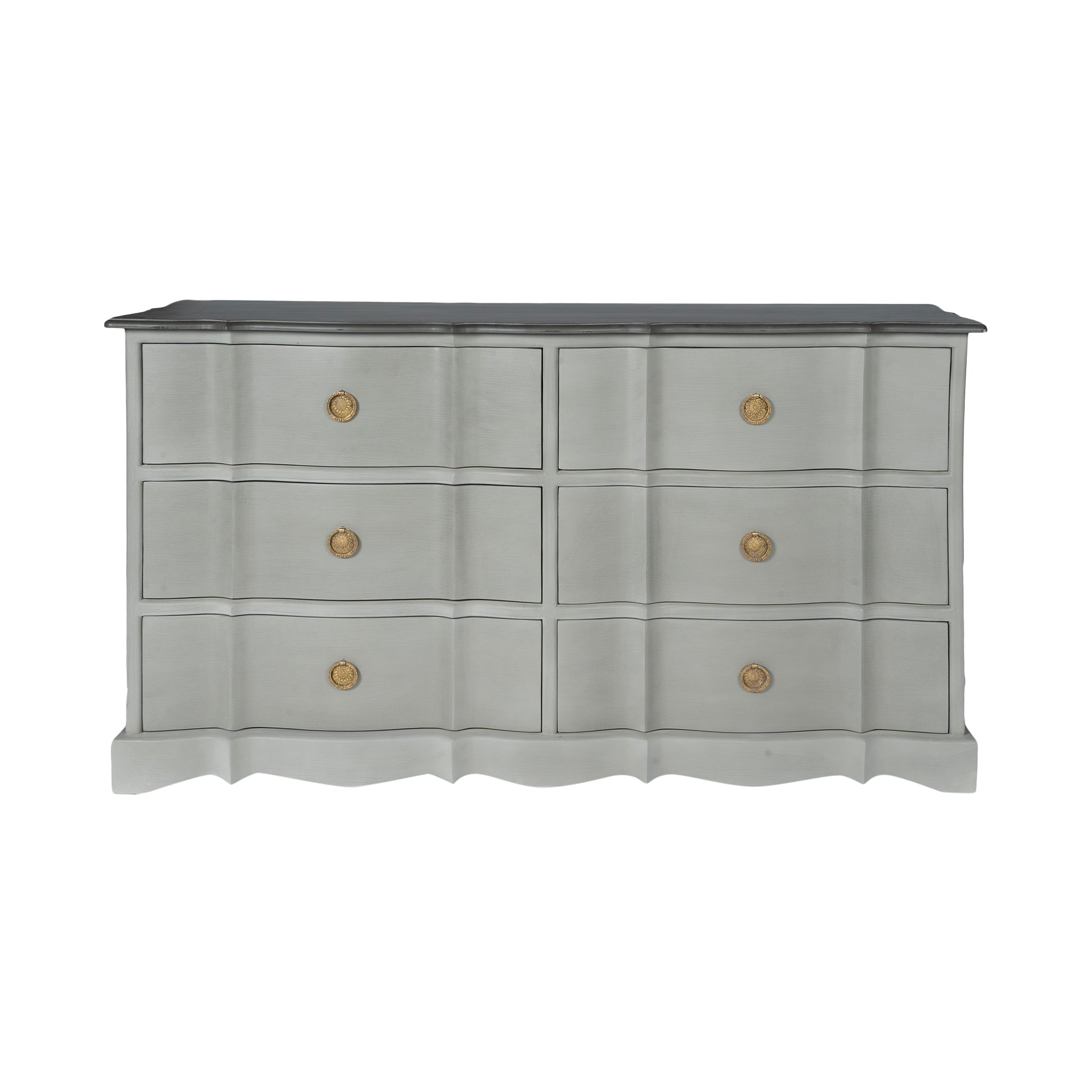 Buckingham 6 Drawer Dresser | Mango Wood, Gray & Charcoal Finish | Wisteria Buckingham 6 Drawer Dresser | Mango Wood, Gray & Charcoal Finish | Wisteria