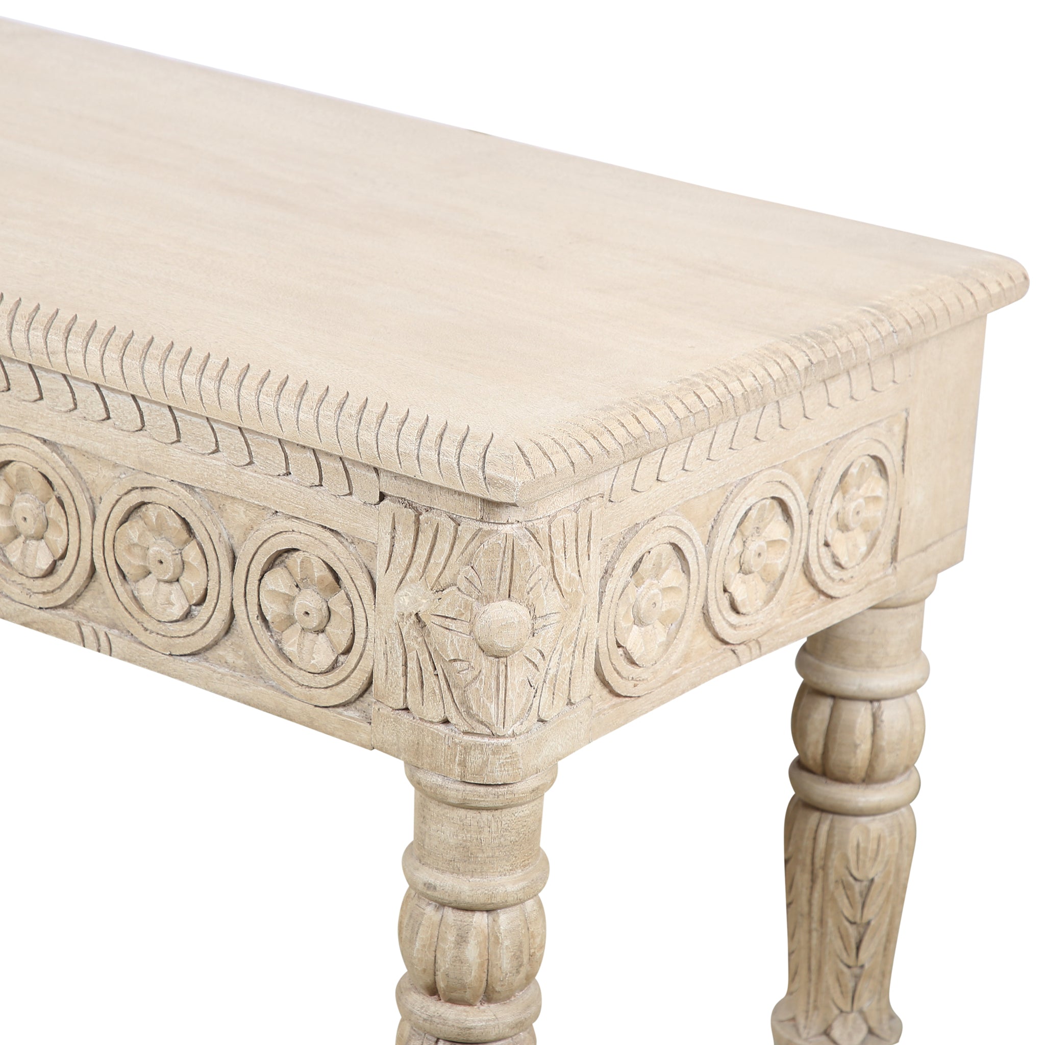 Udaipur Carved Wood Console Table