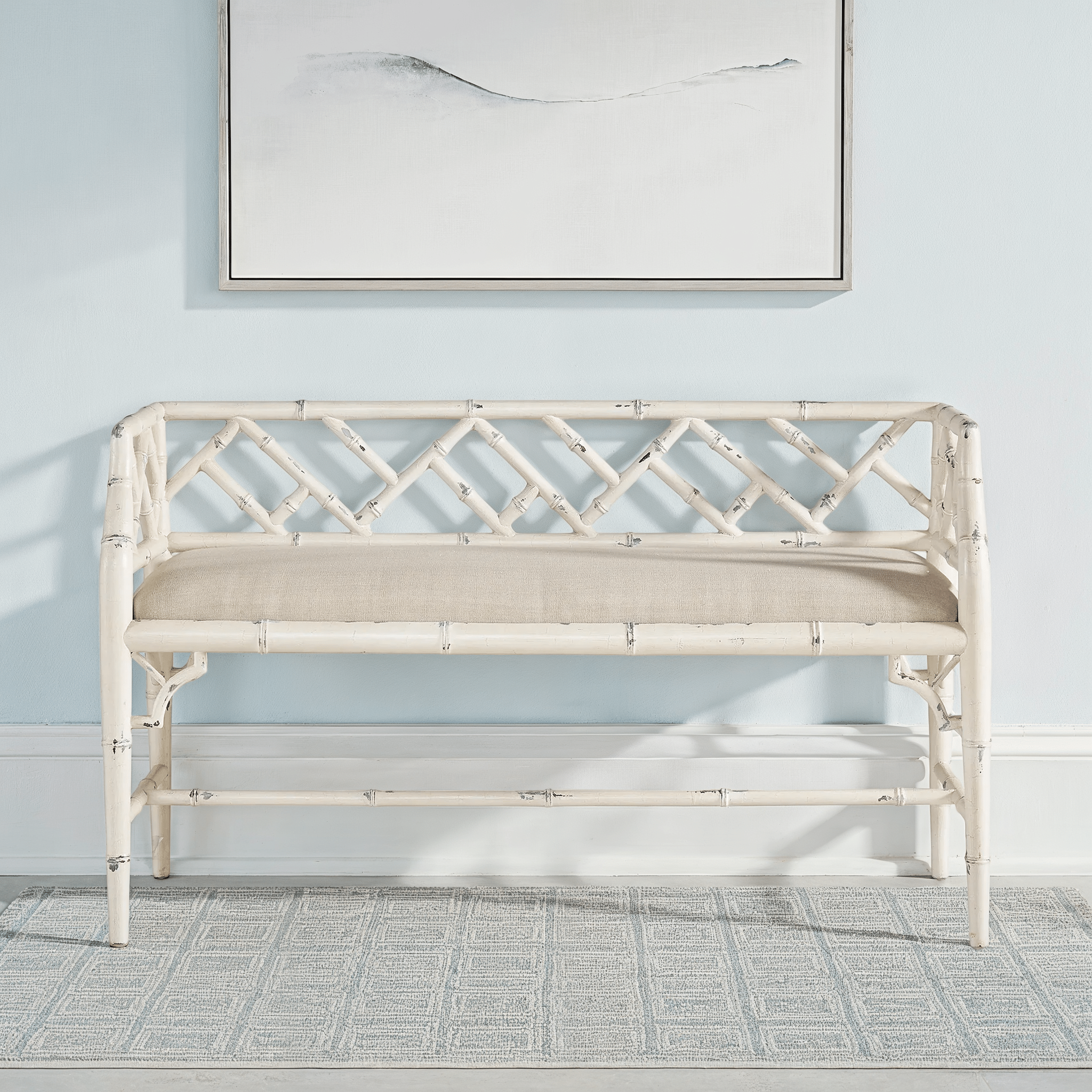Antique Bamboo - Style Bench - Wisteria