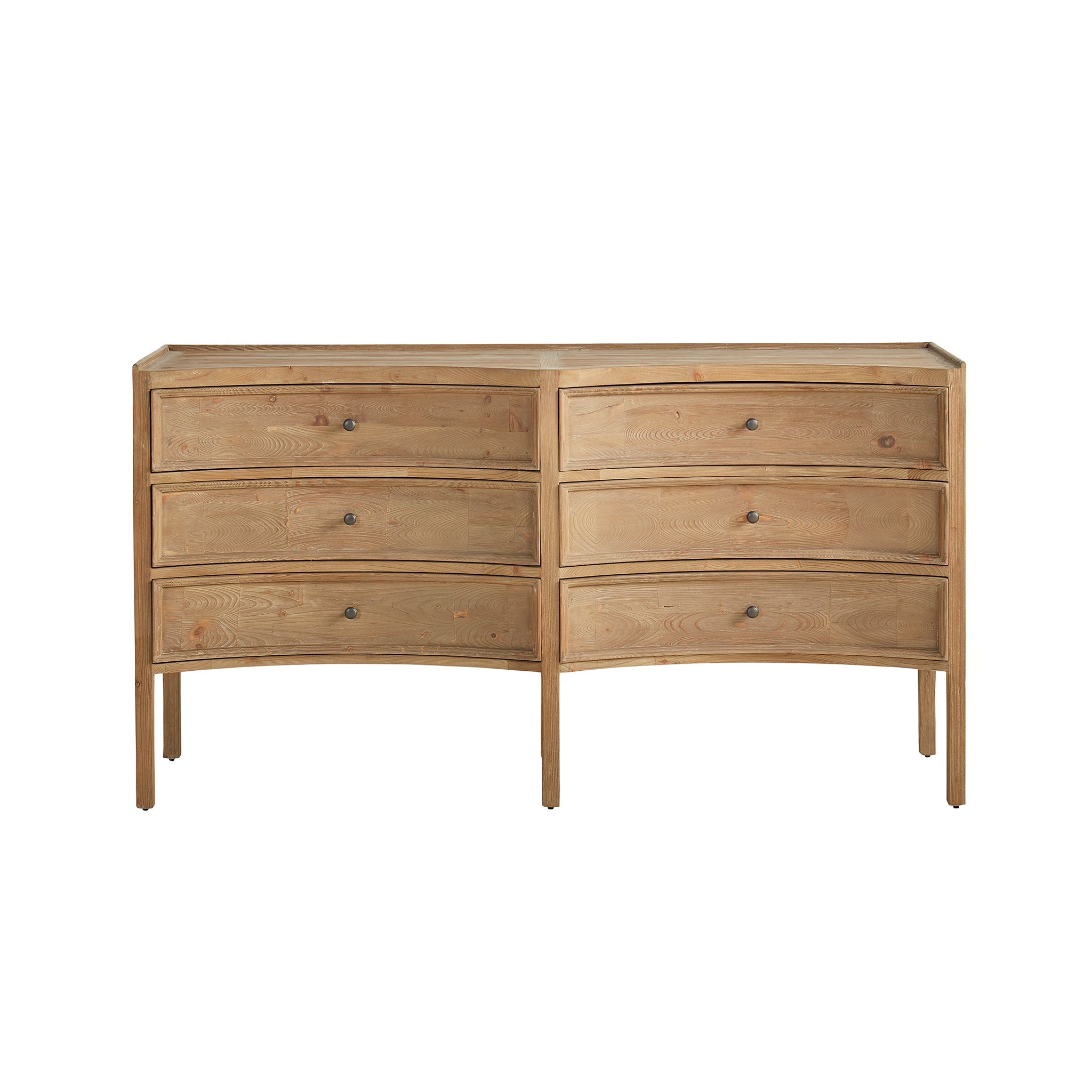 Curved Drawer Double Pine Chest