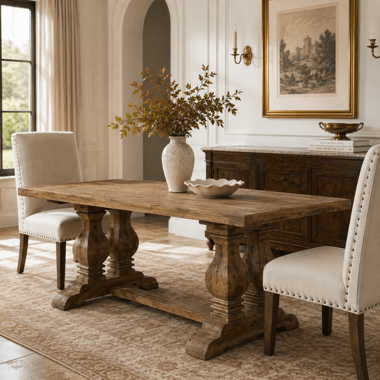 Grand Estate Trestle Base Table - Wisteria