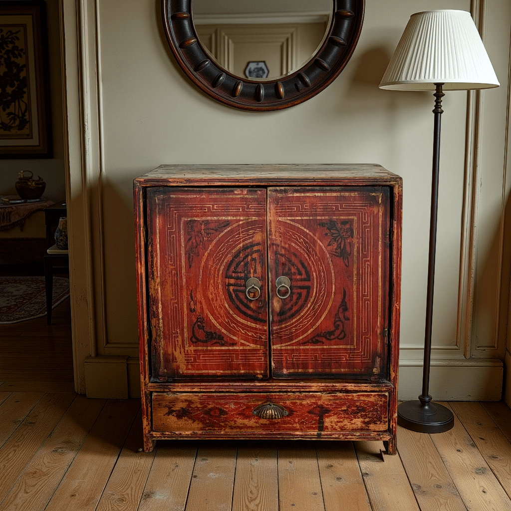 Shanyuan Painted Cabinet - Wisteria