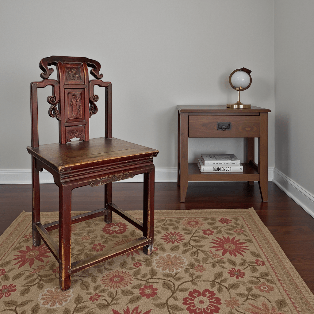 Yanyu Carved Chair - Wisteria