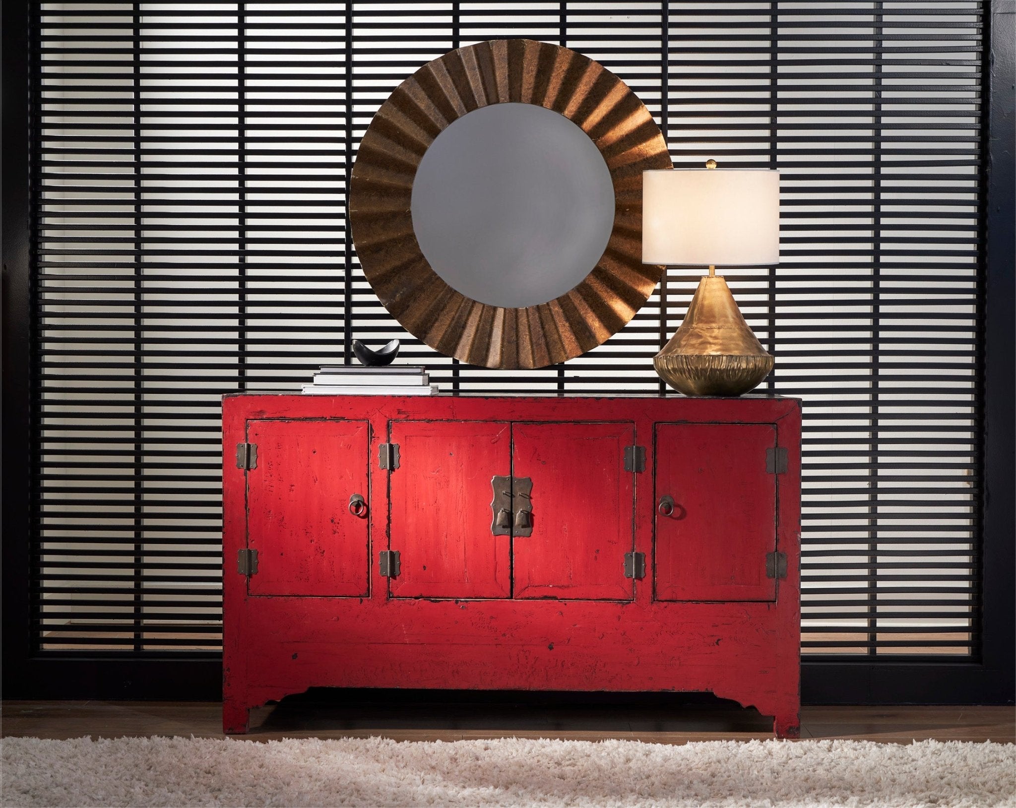 Eclectic Red and Ebony Sideboard | Wisteria