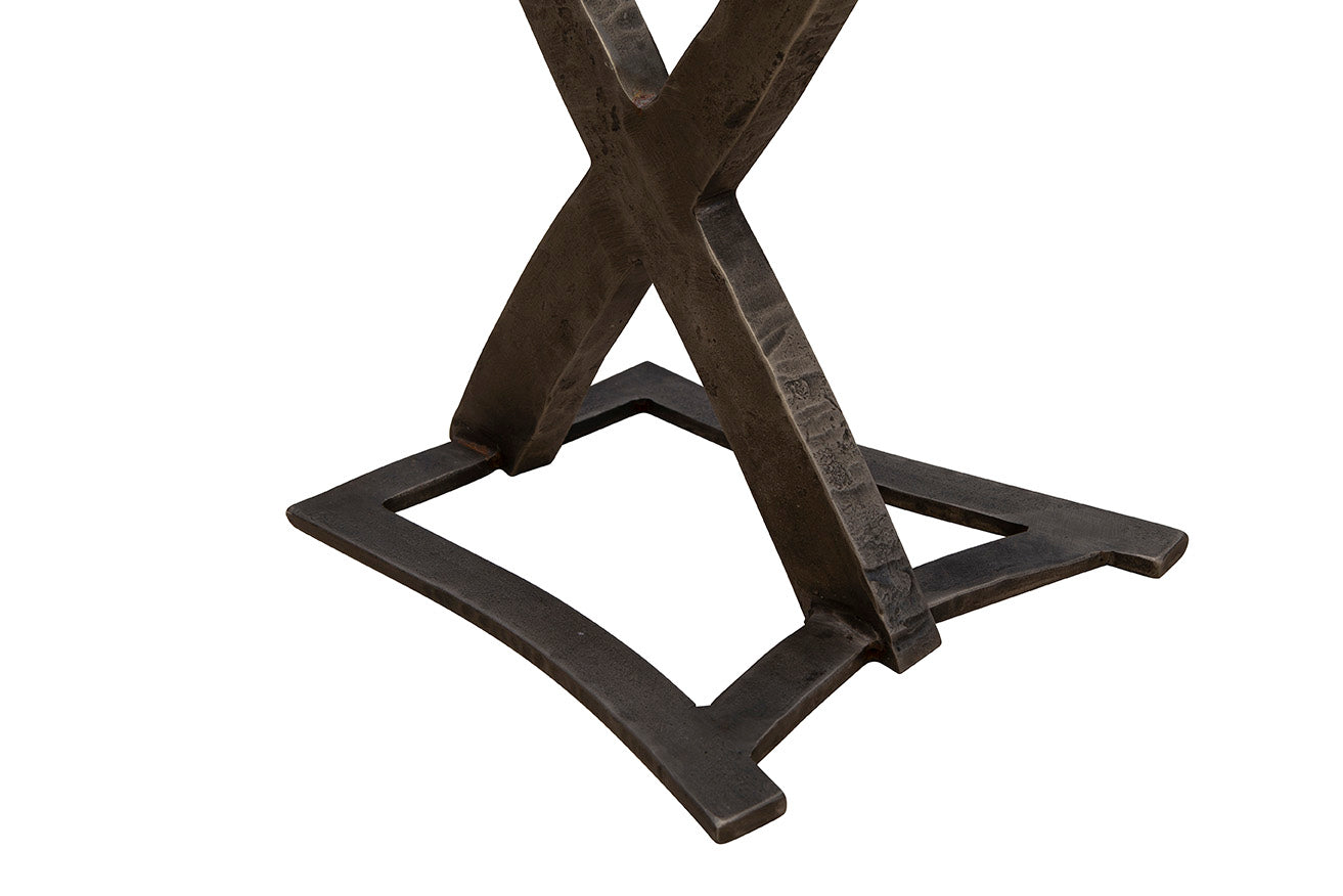 Calabria Hammered Metal Accent Table