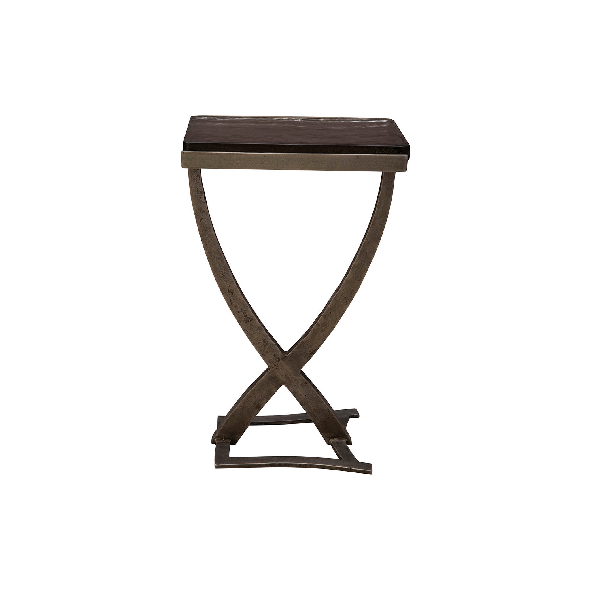 Calabria Hammered Metal Accent Table