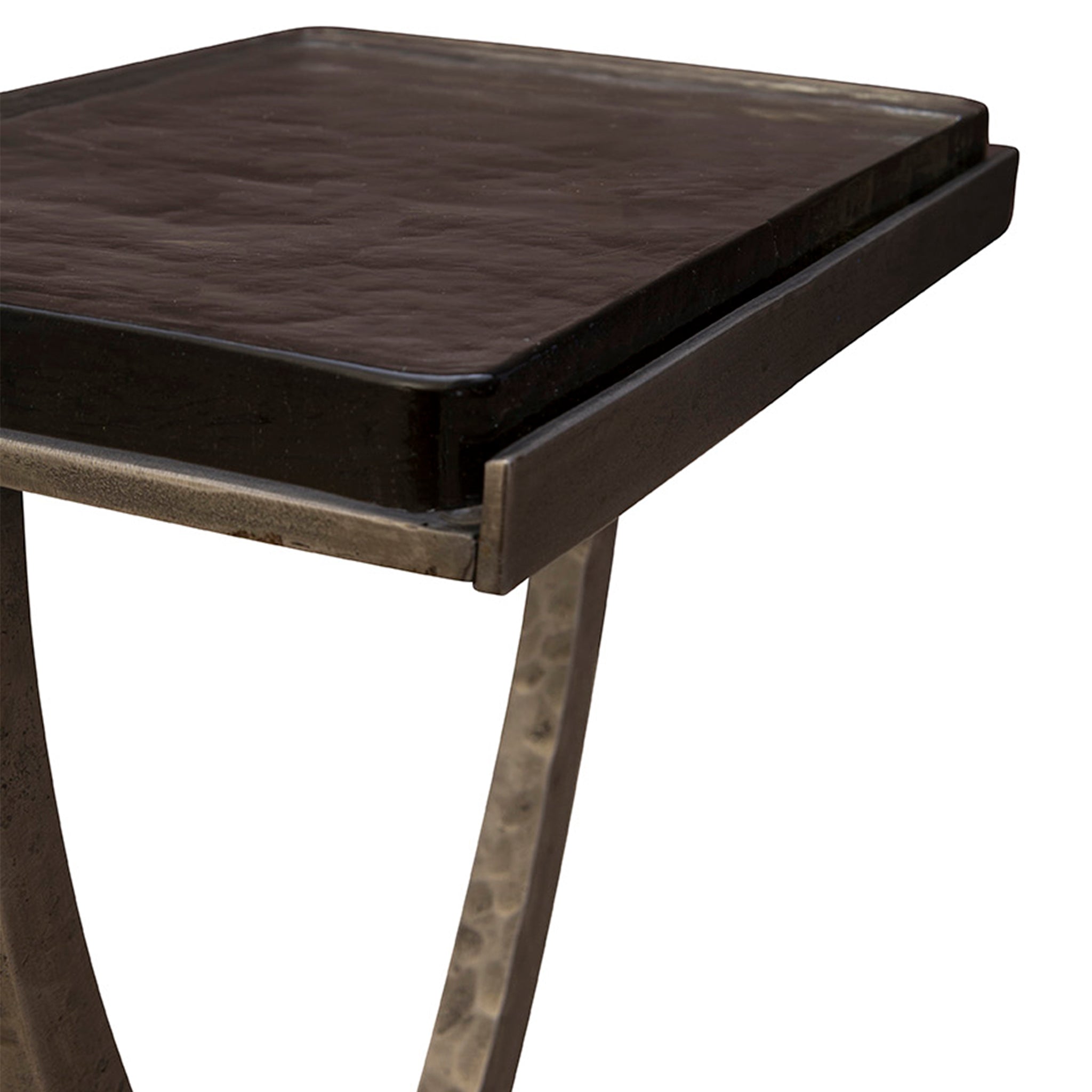 Calabria Hammered Metal Accent Table
