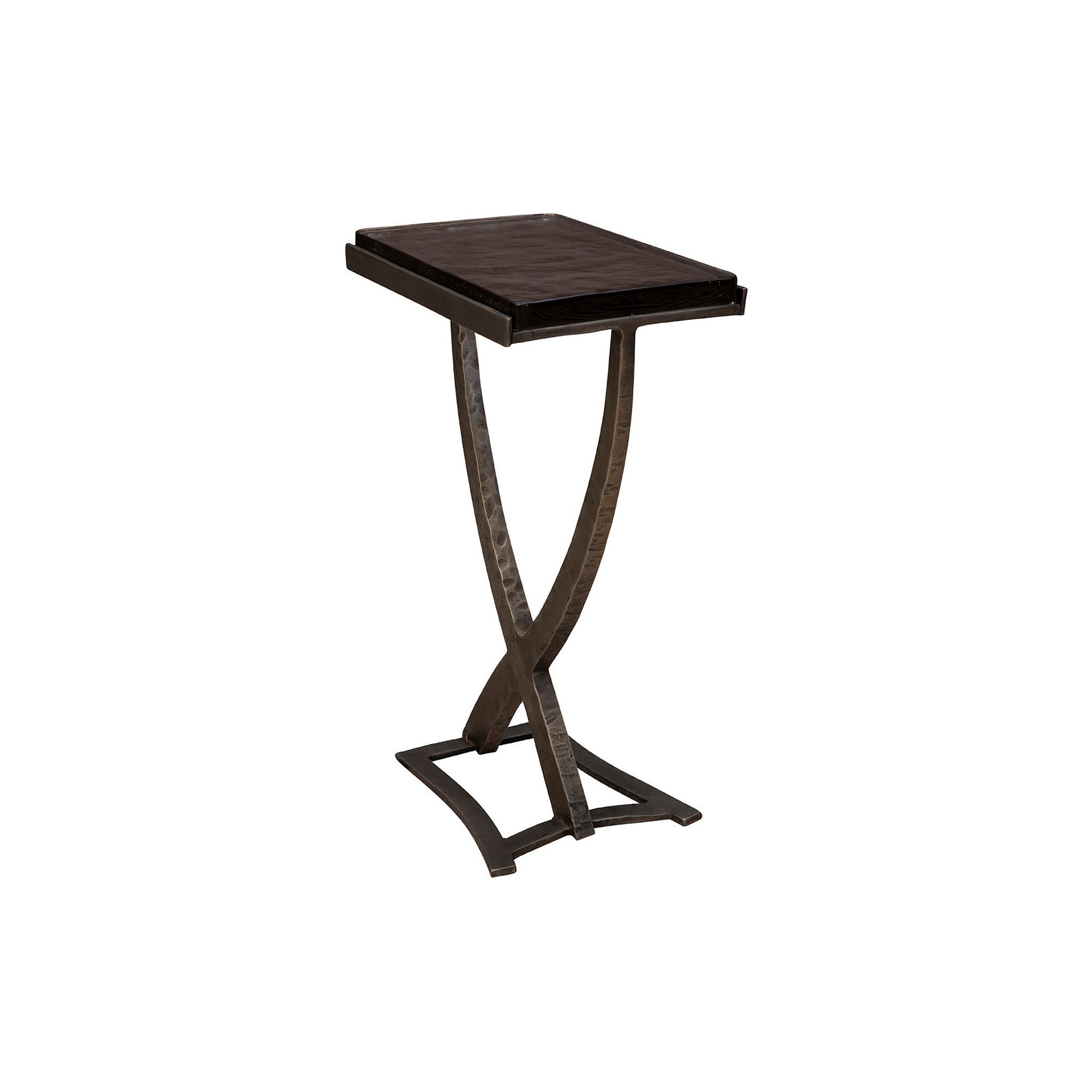 Calabria Hammered Metal Accent Table