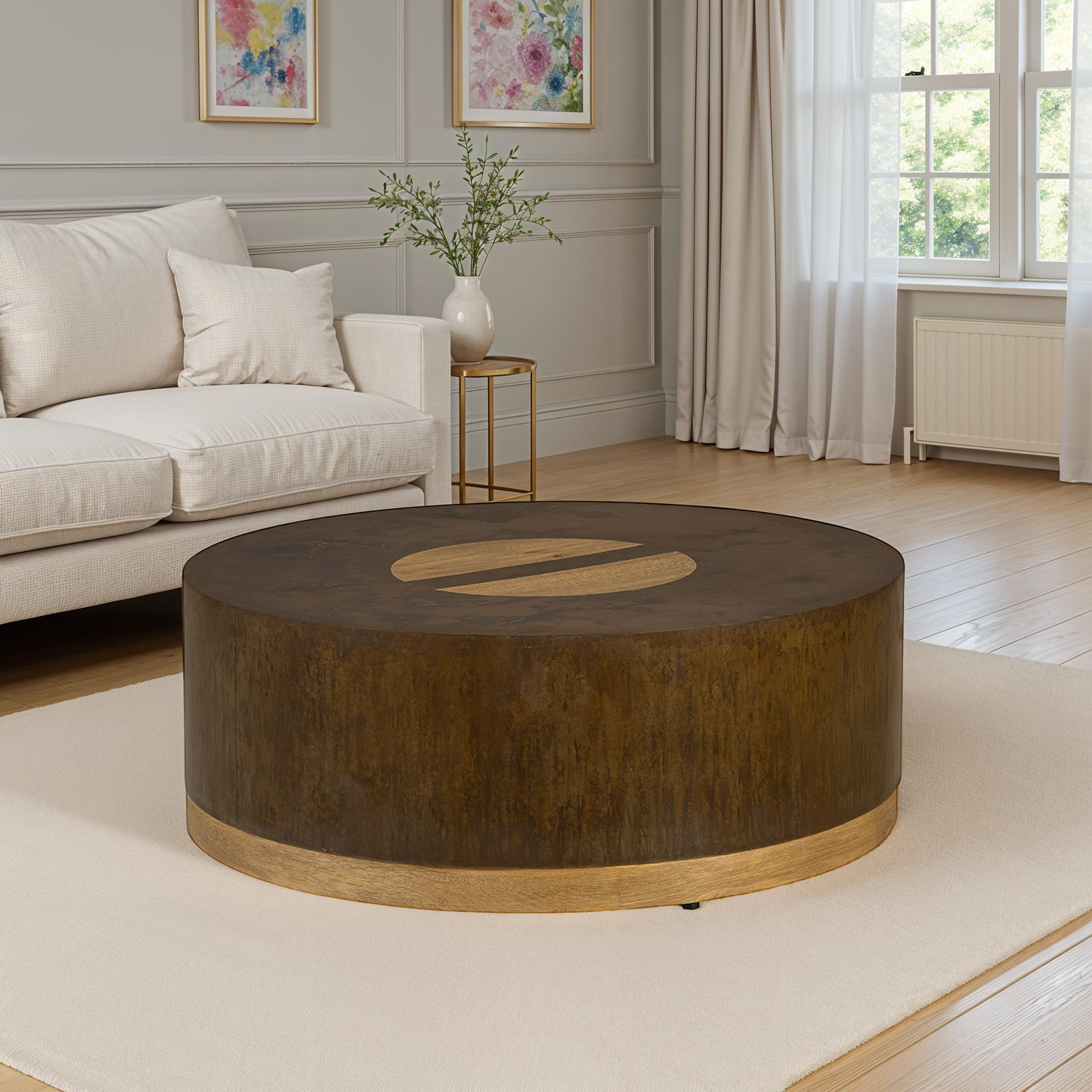 Samara Brass Inlay Coffee Table
