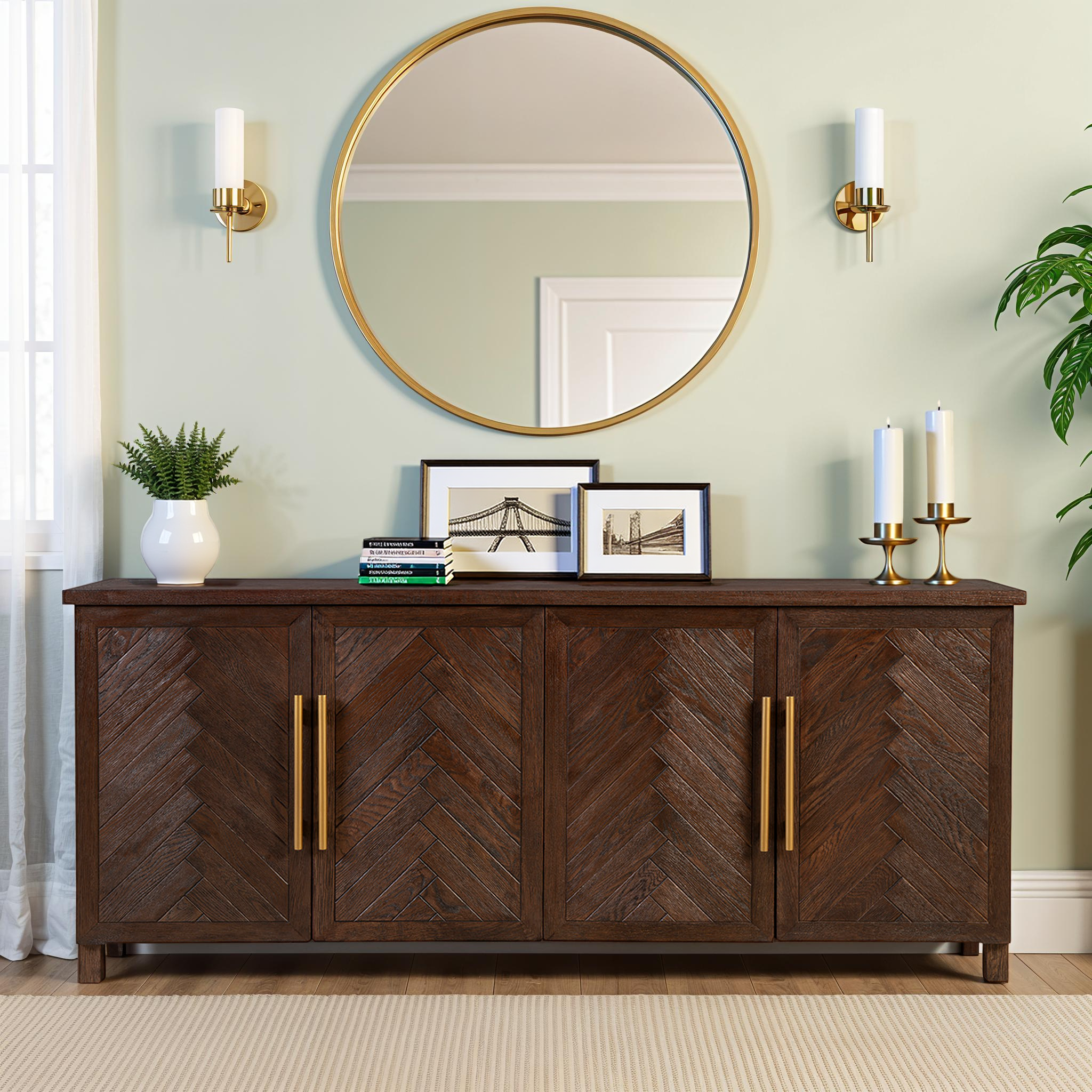 Dublin Herringbone Wood Sideboard