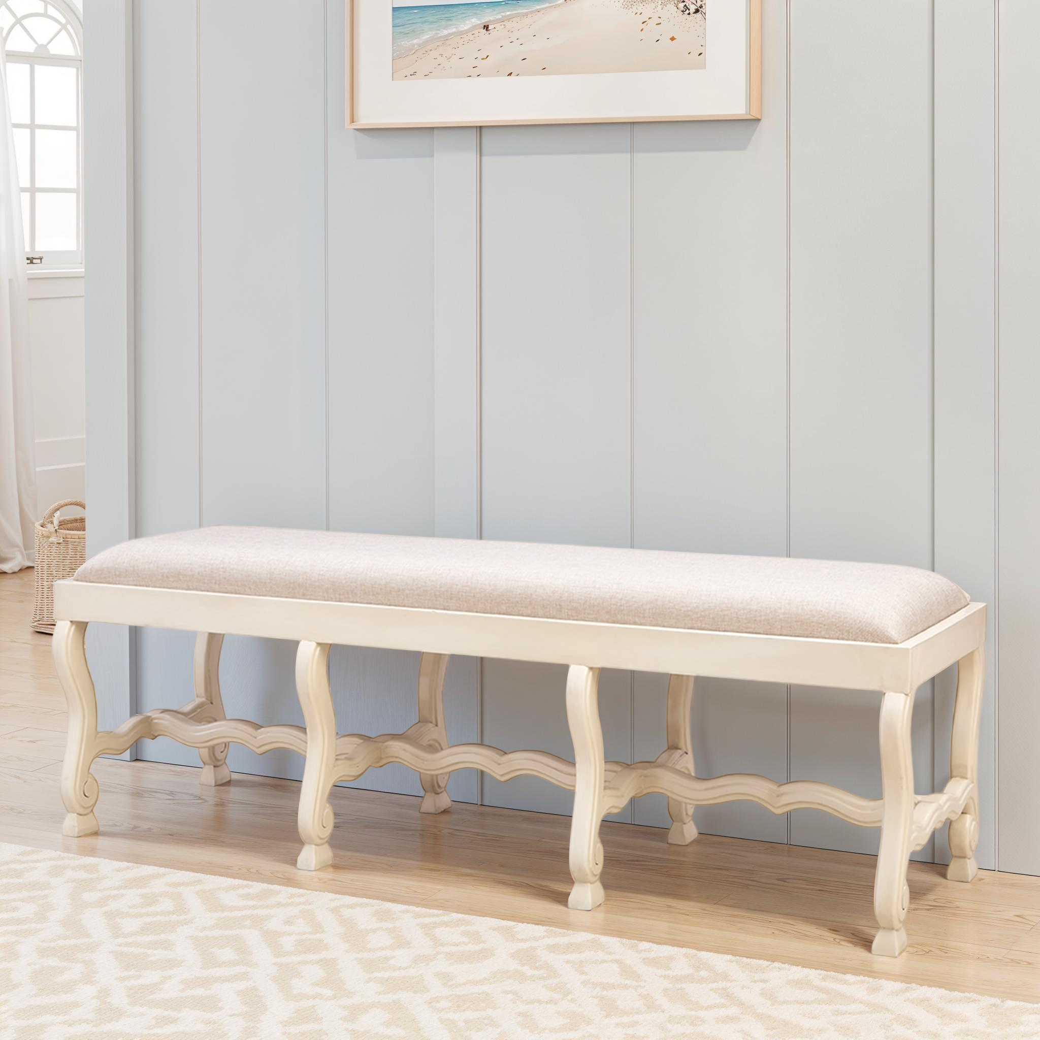 Mohr Carved Wood Bench