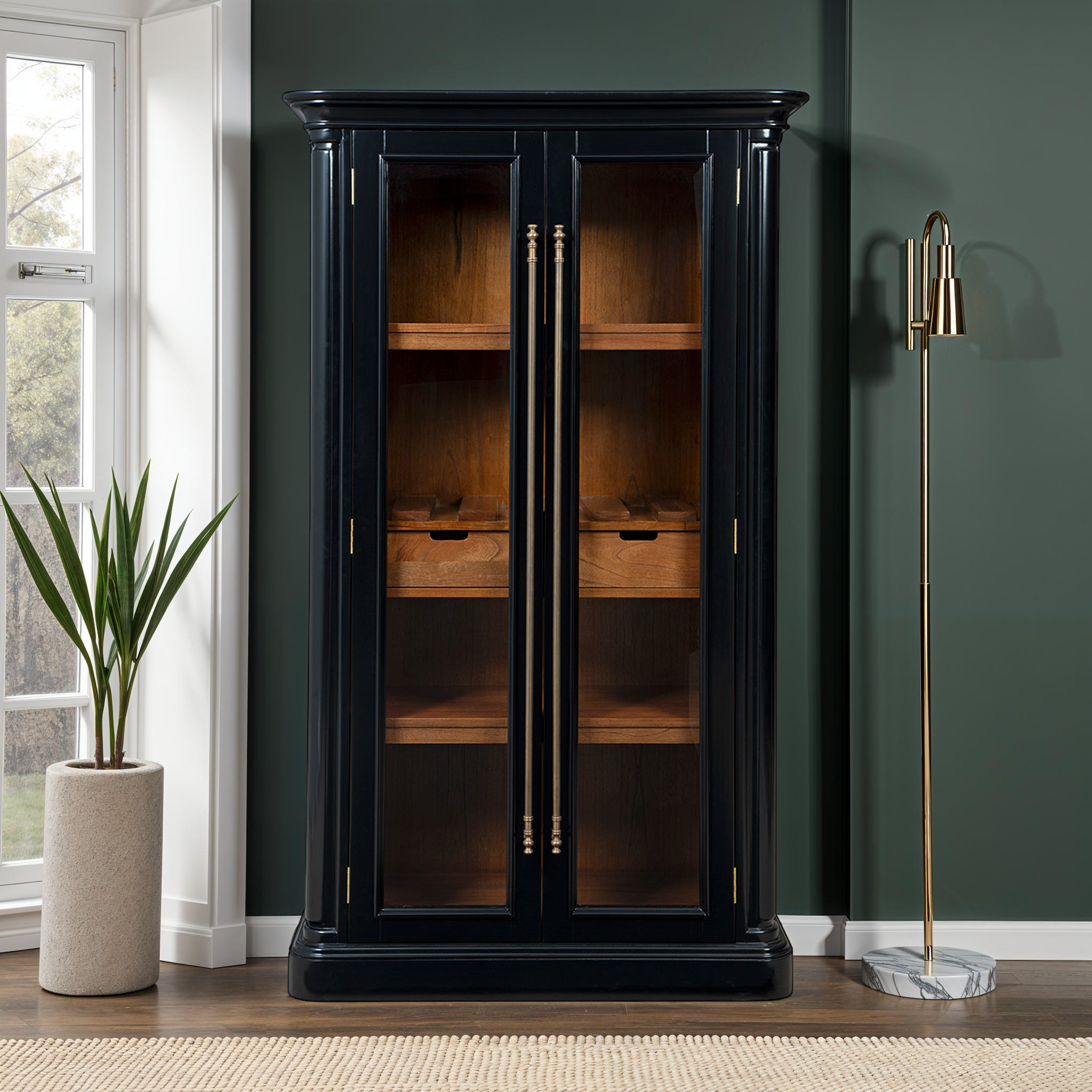 Rockfleet Glass Front Cabinet