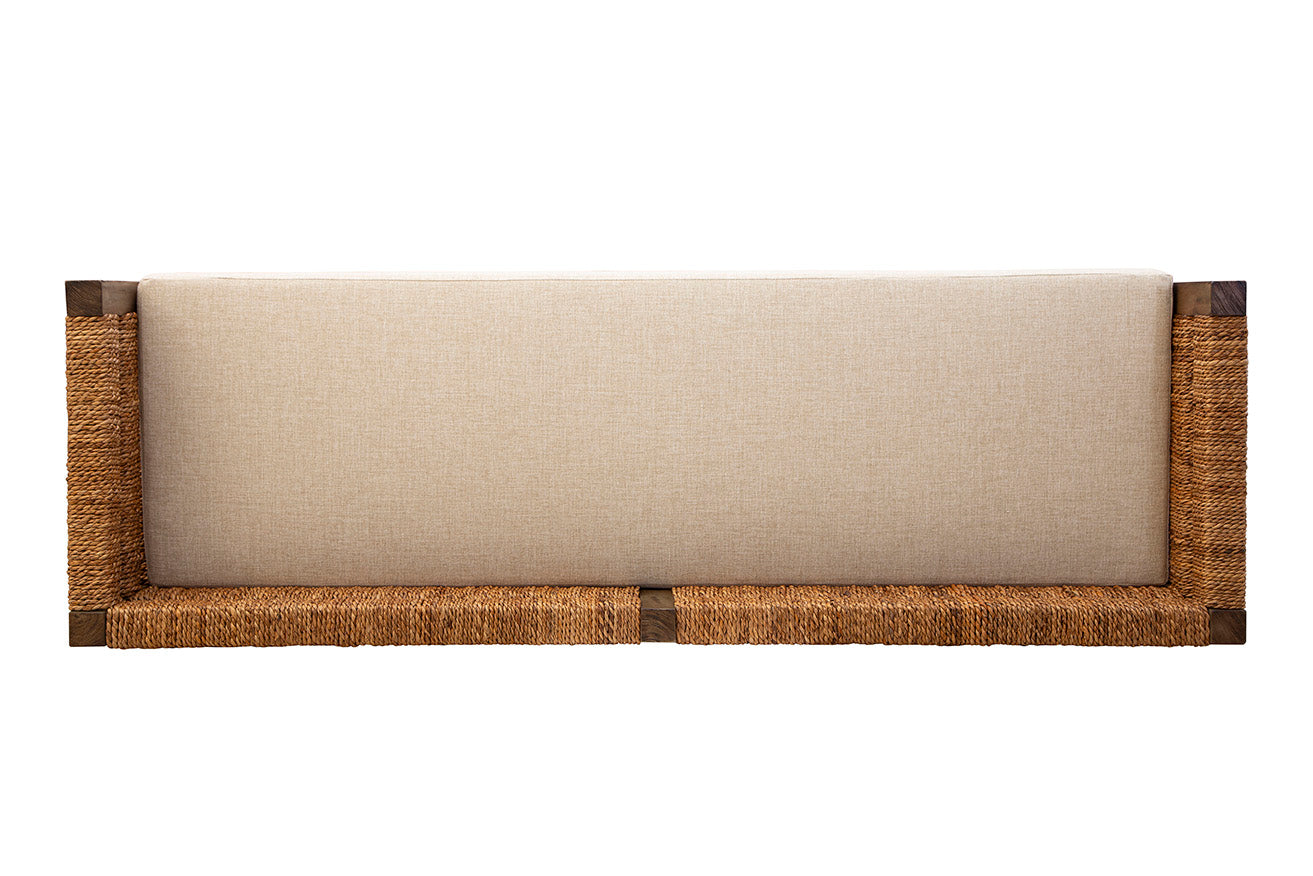 Cotswold Woven Seagrass Bench (with Back)