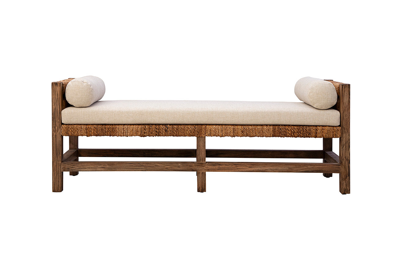 Cotswold Woven Seagrass Bench (Backless)