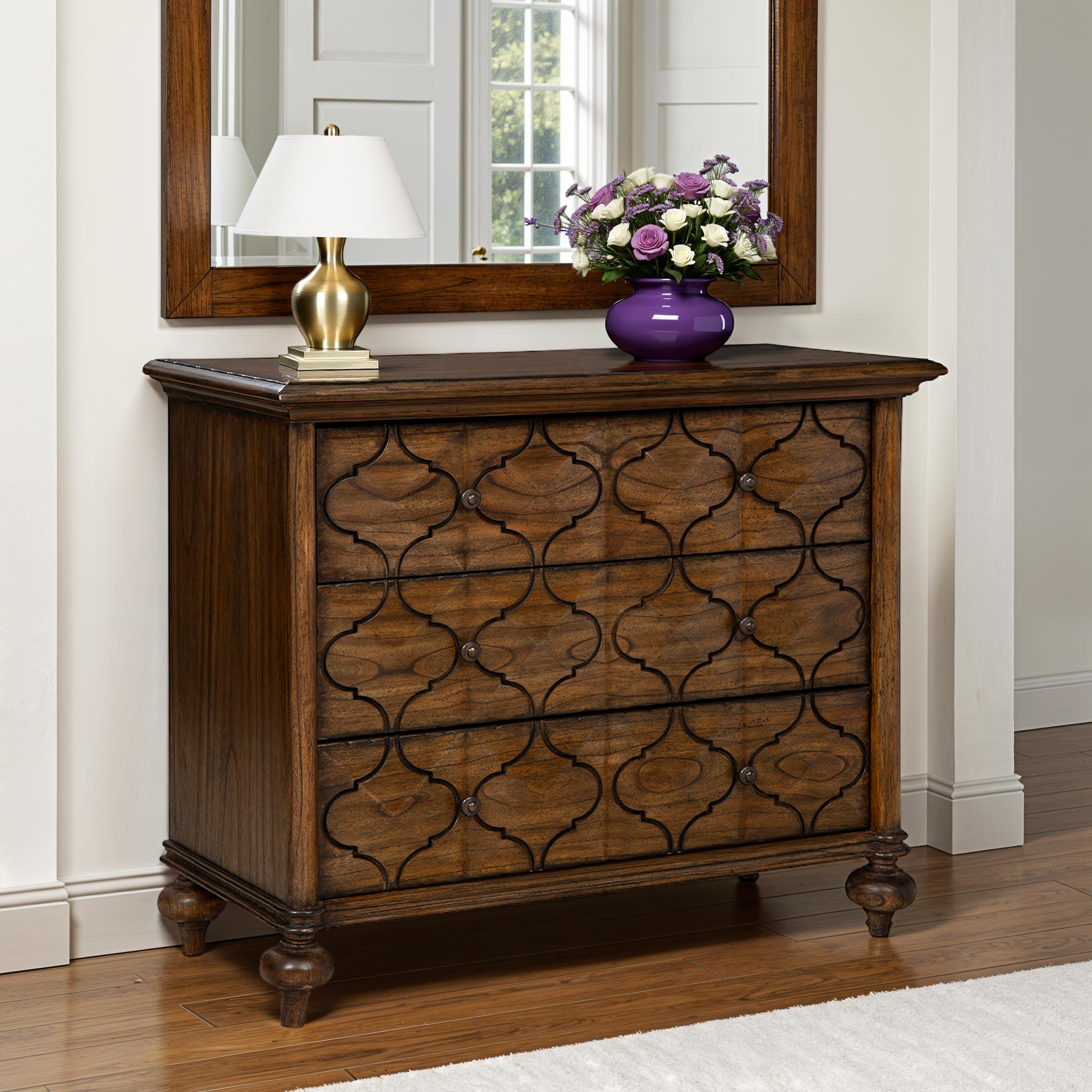 Marbella Carved Wood Chest