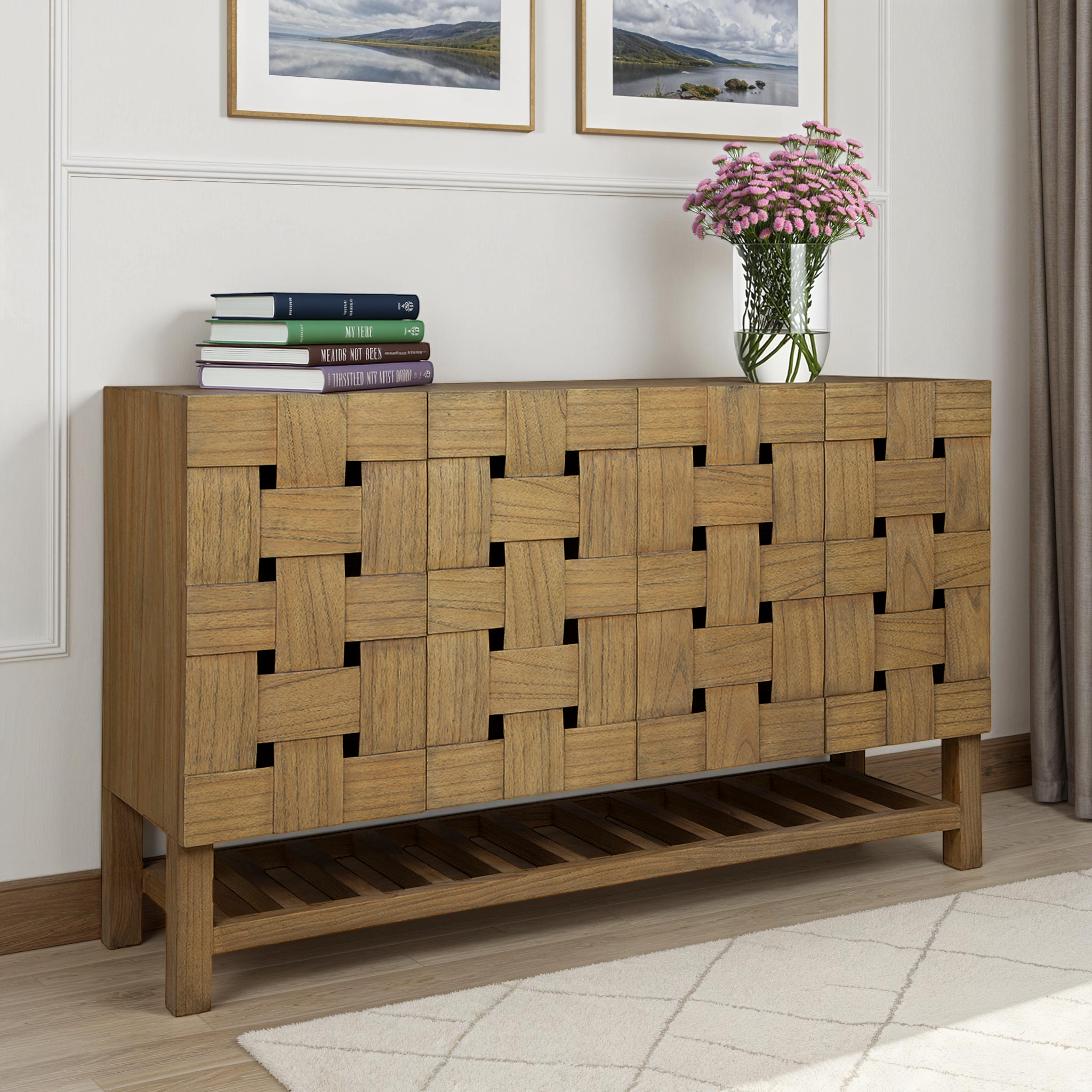 Sicilia Woven Wood Sideboard