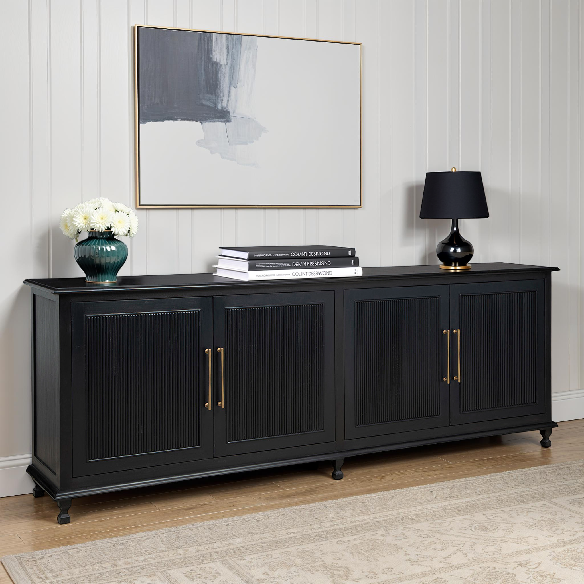 Sutton Black Wood Sideboard