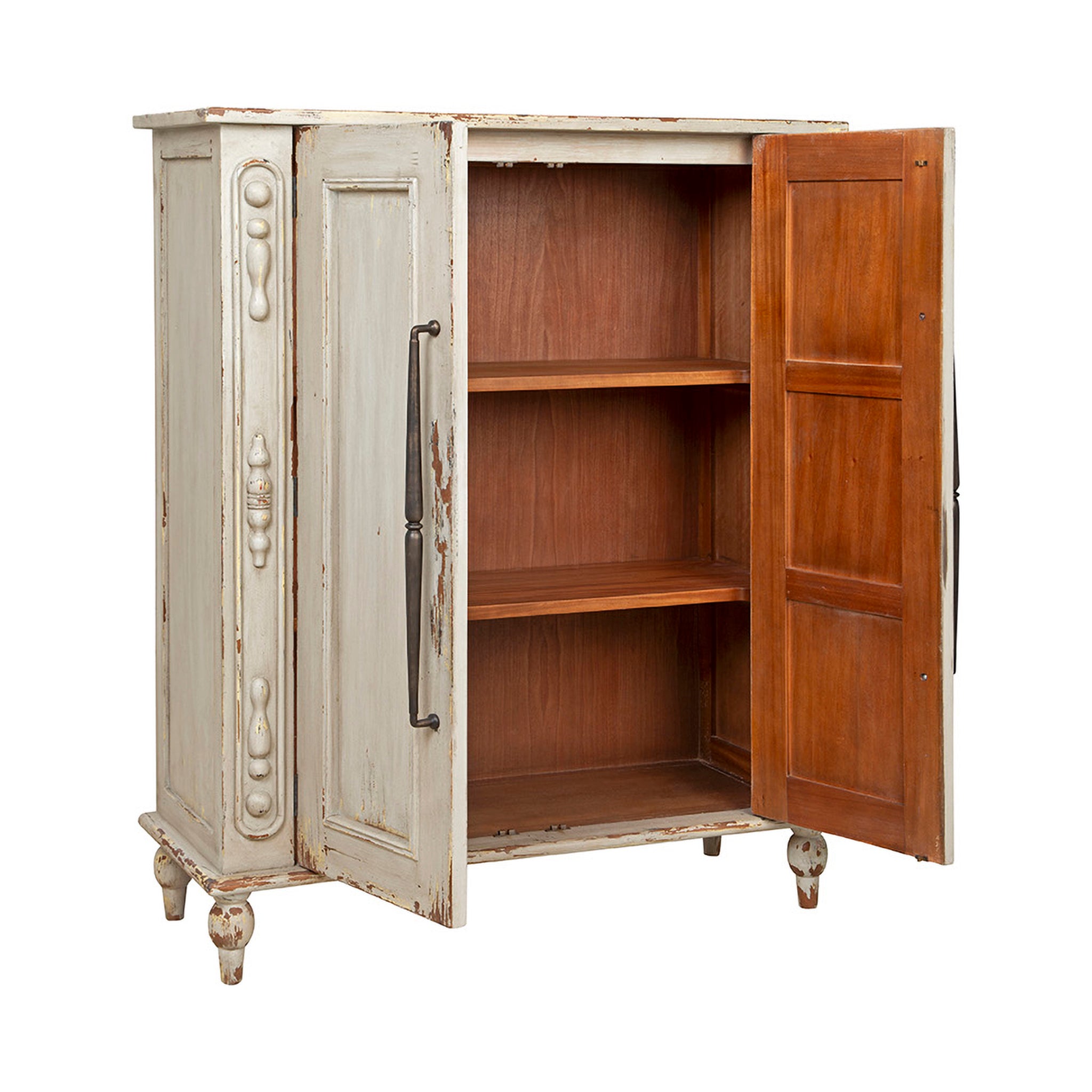 Rhys Distressed Wood Cabinet