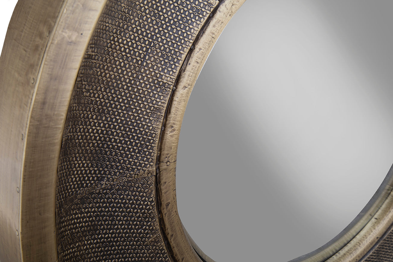 Caspian Shagreen Round Mirror