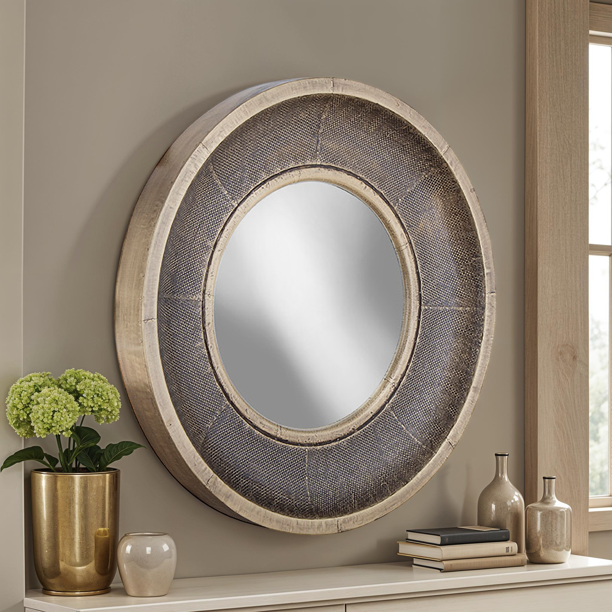 Caspian Shagreen Round Mirror