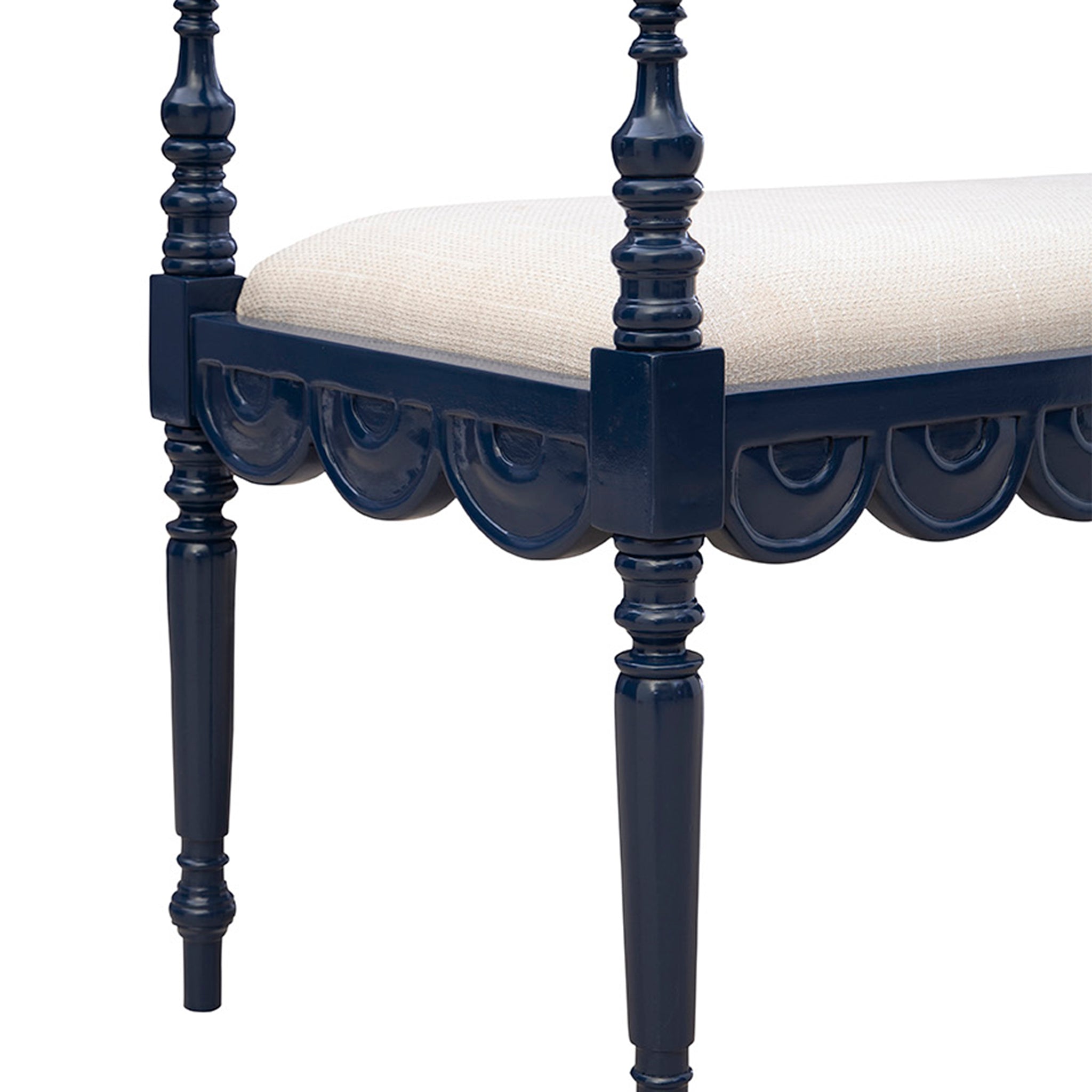 Maris Scalloped Carved Bench