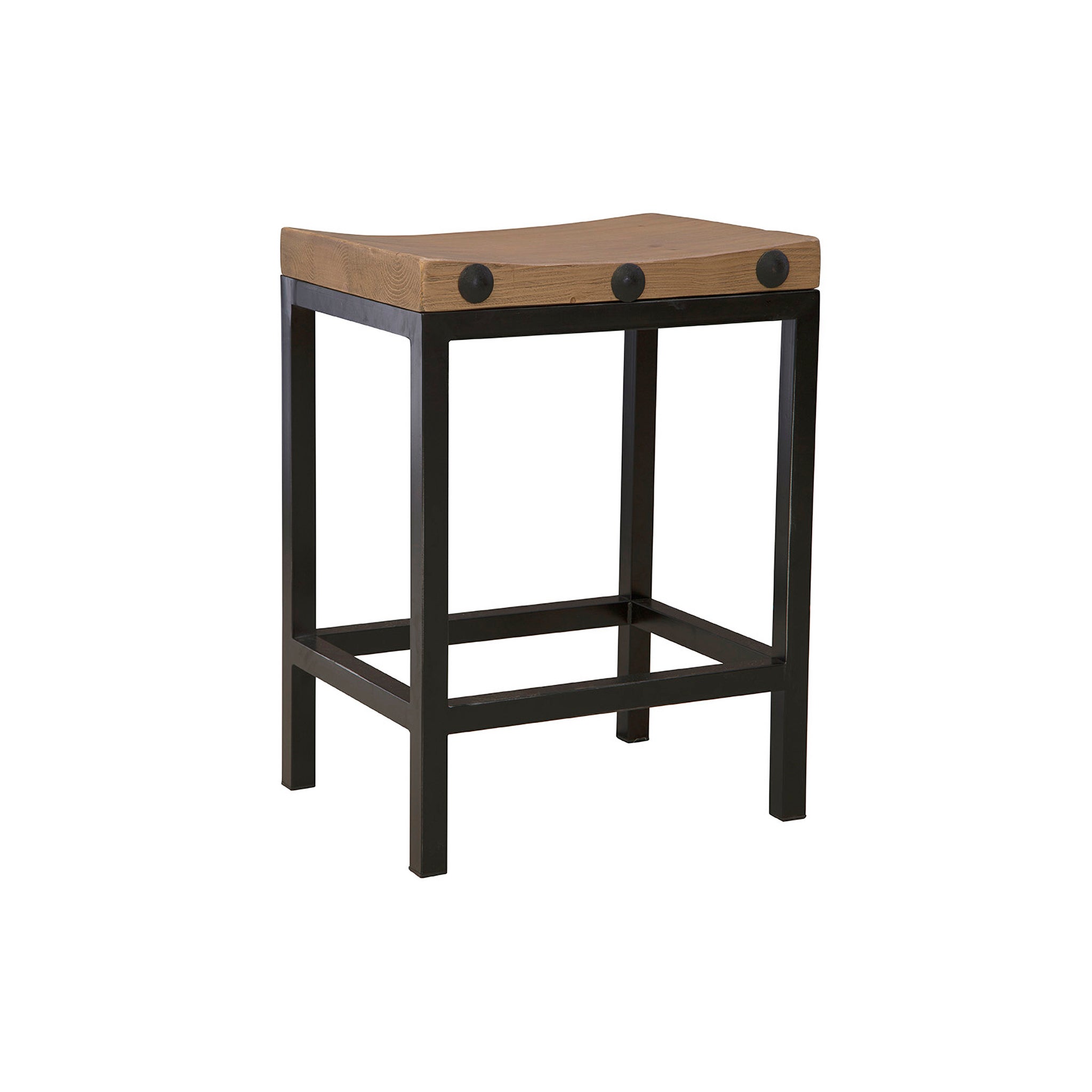 Terlizzi Wood and Iron Stool