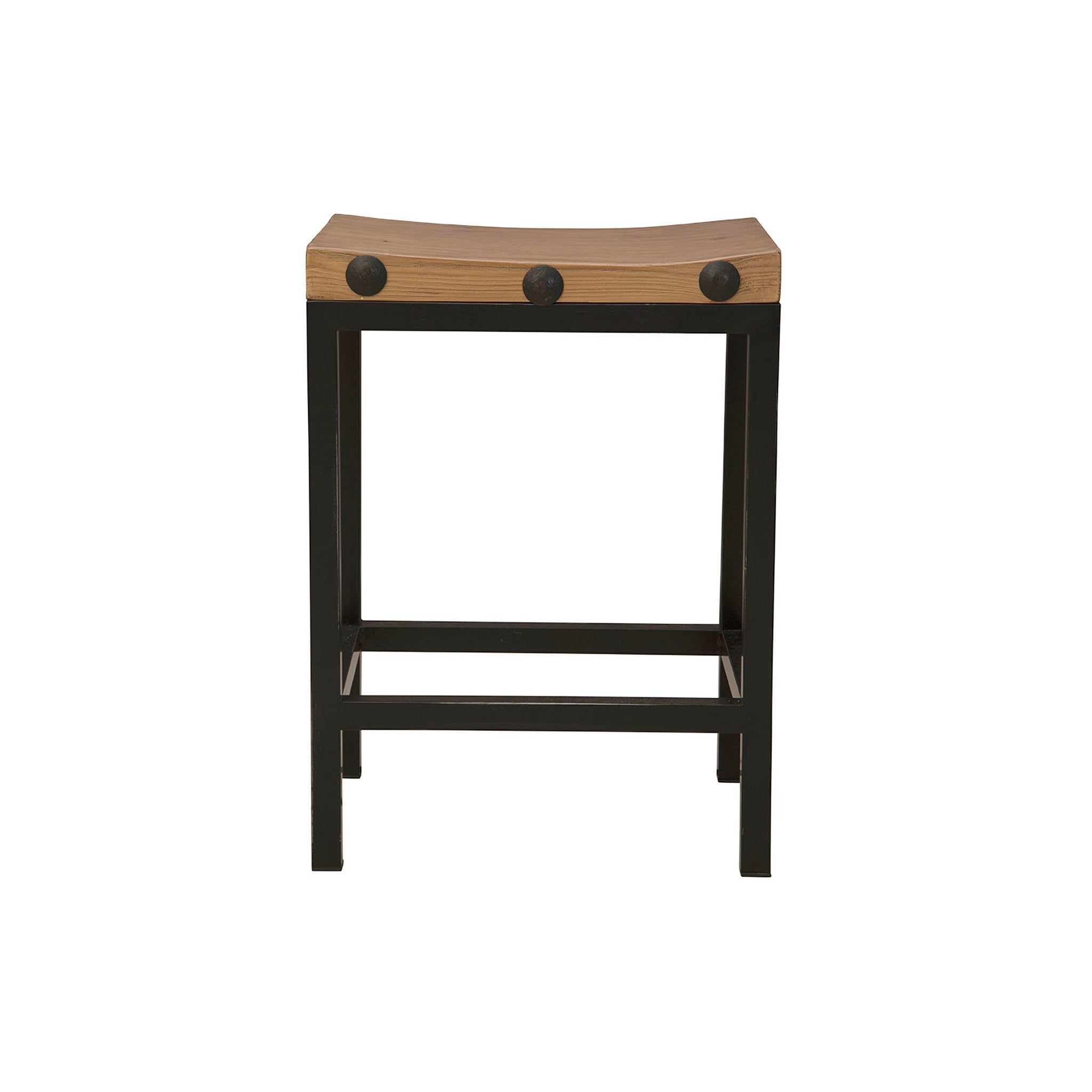 Terlizzi Wood and Iron Stool