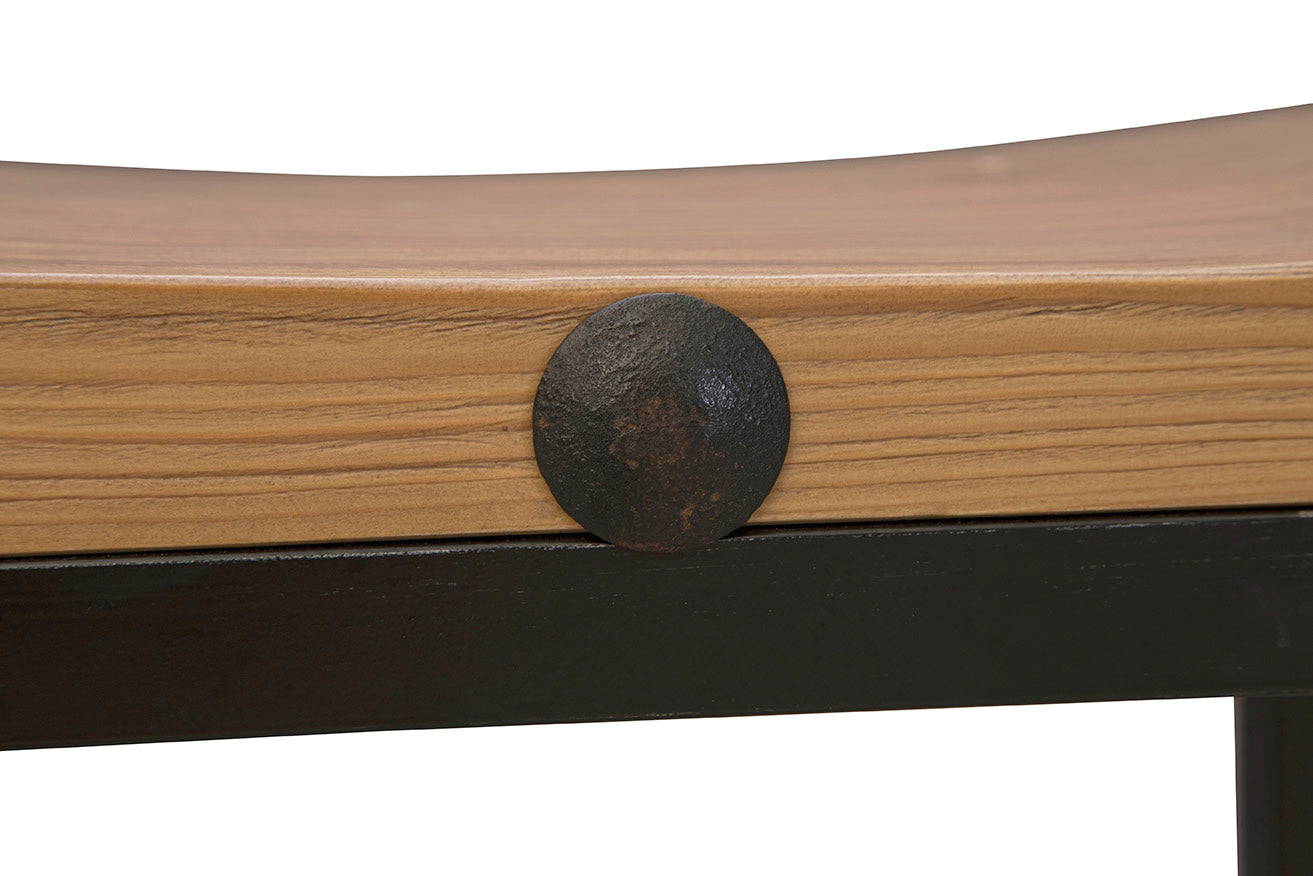 Terlizzi Wood and Iron Stool