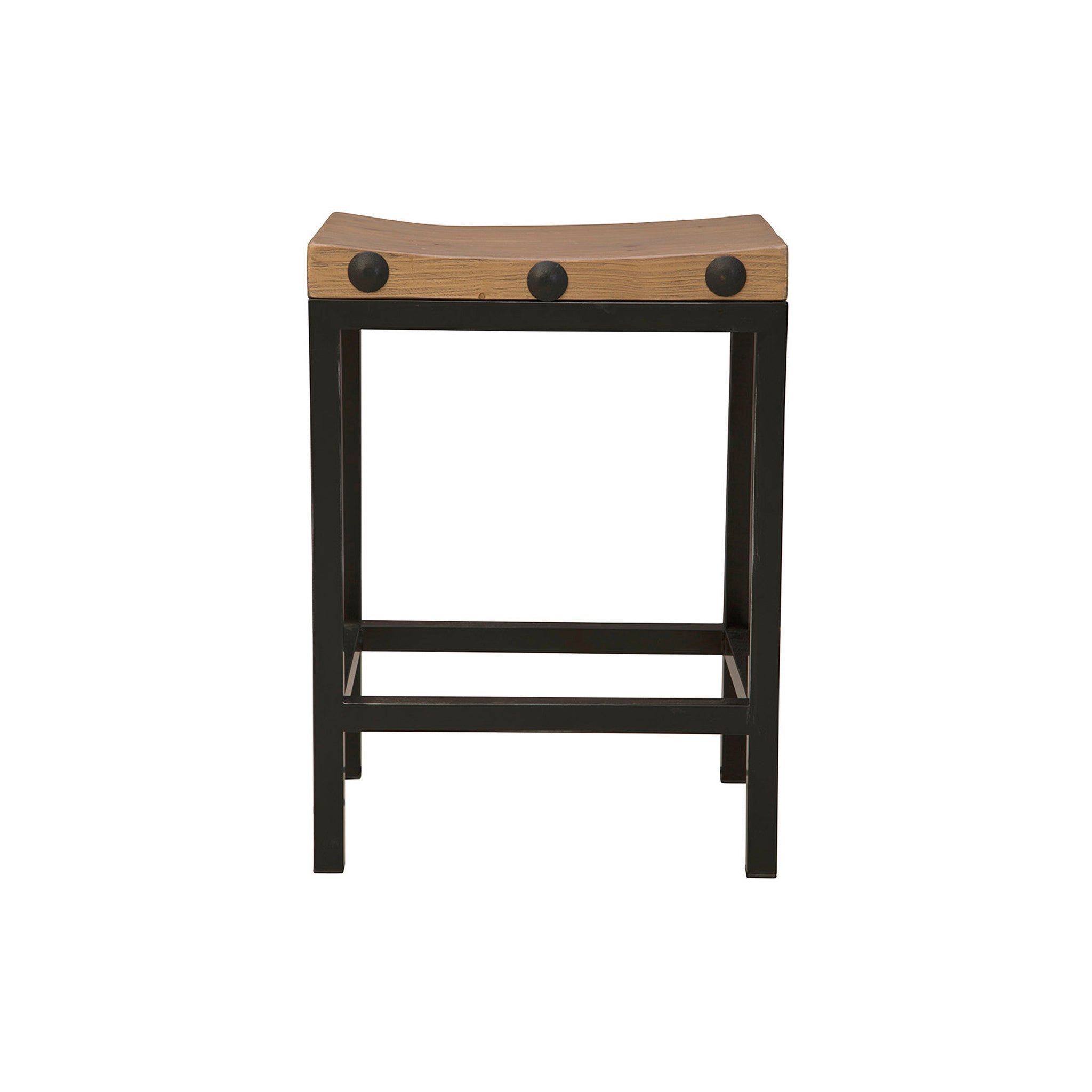 Terlizzi Wood and Iron Stool
