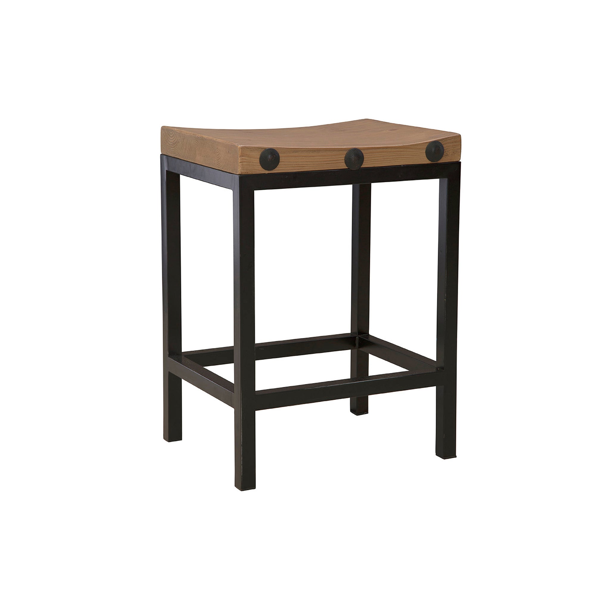 Terlizzi Wood and Iron Stool