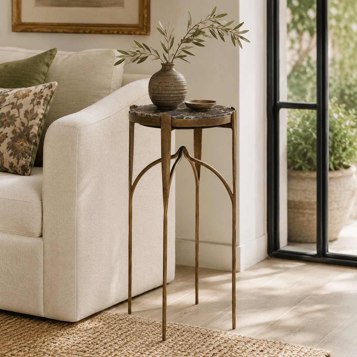 Brigid Marble Accent Table - Wisteria