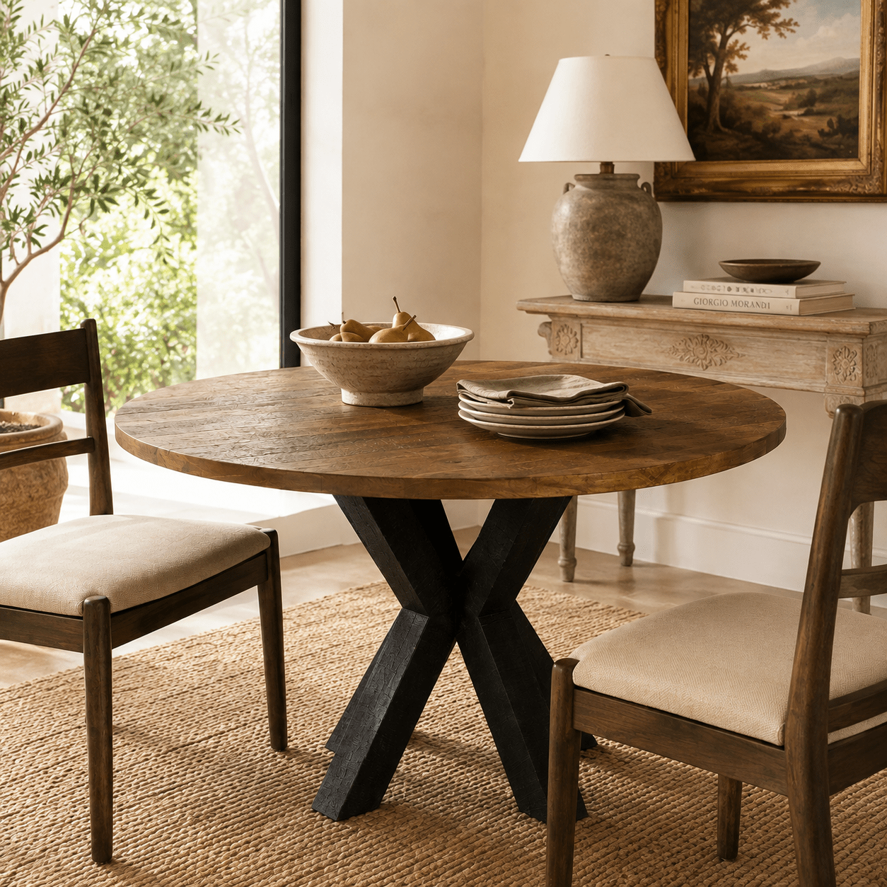 Caravaggio Reclaimed Wood Dining Table - Wisteria