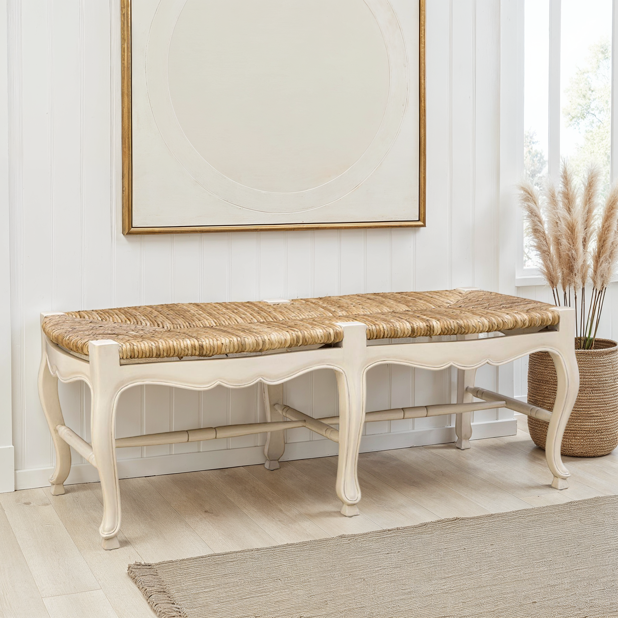 Aubigny Rush Seat Bench