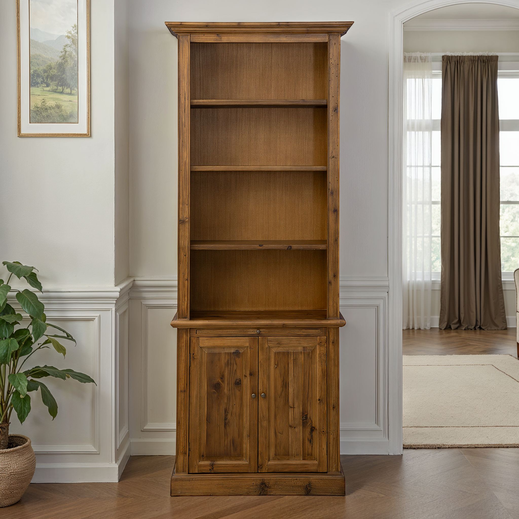 Arlon Carved Wood Bookcase