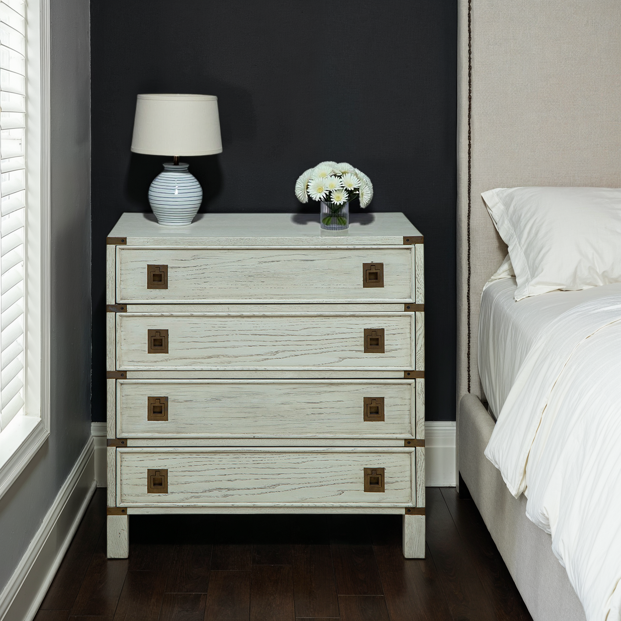 Calliope Whitewashed Wood Chest