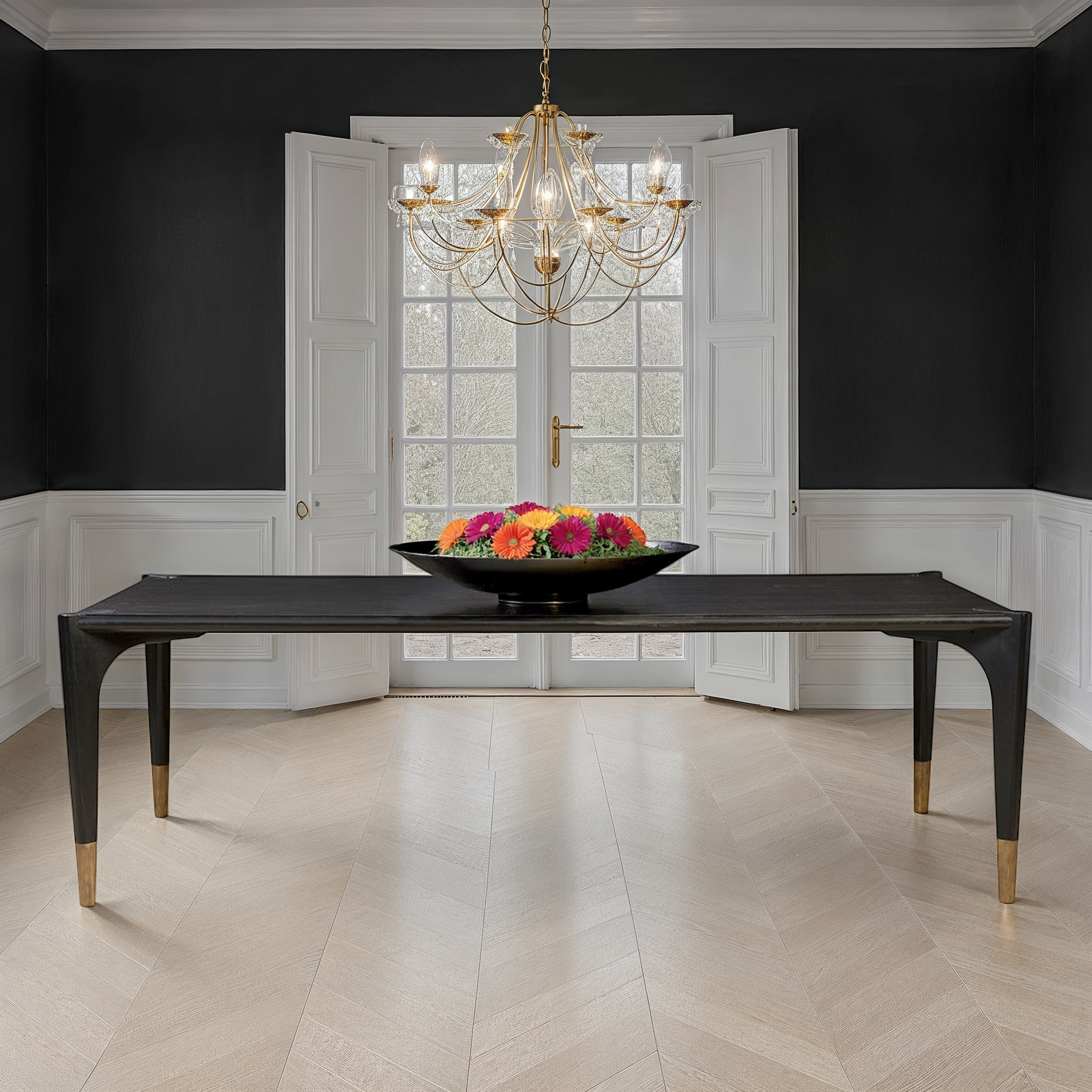 Napean Black Wood Dining Table