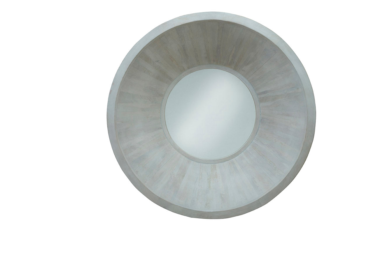 Corvina Wood Round Mirror