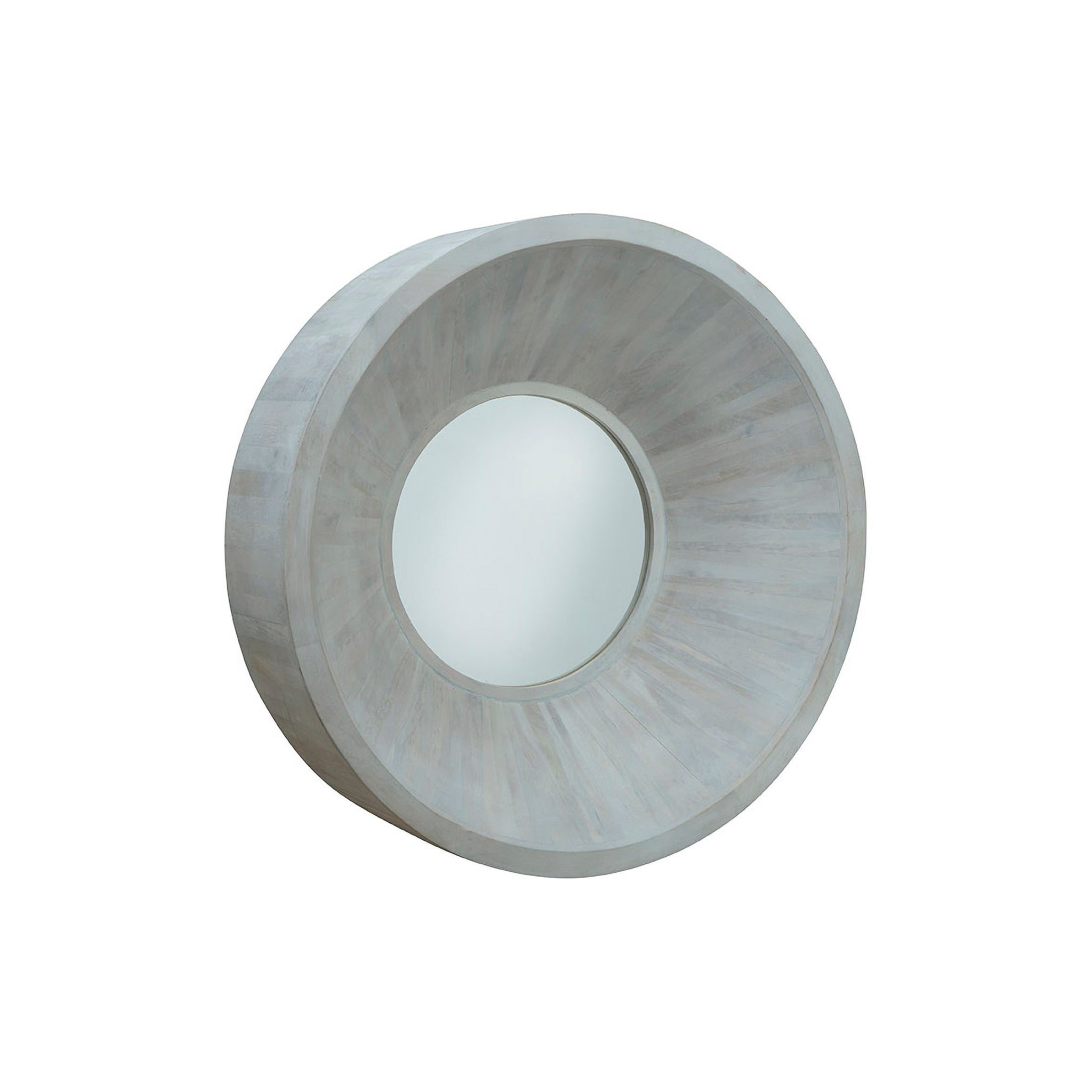 Corvina Wood Round Mirror